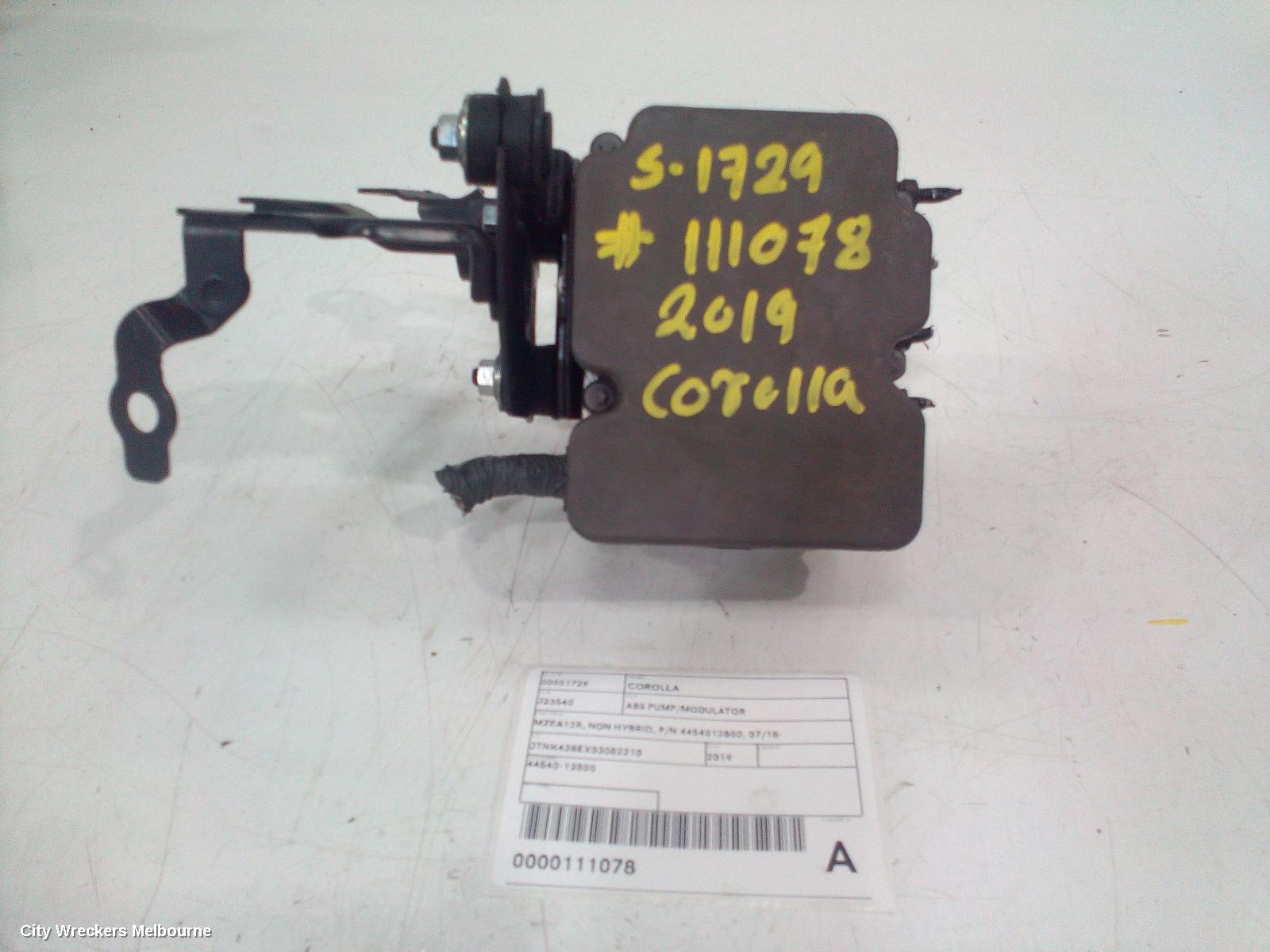 TOYOTA COROLLA ABS PUMP/MODULATOR, MZEA12R, NON HYBRID, P/N 4454012800, 07/2018 ONWARDS - Image 1