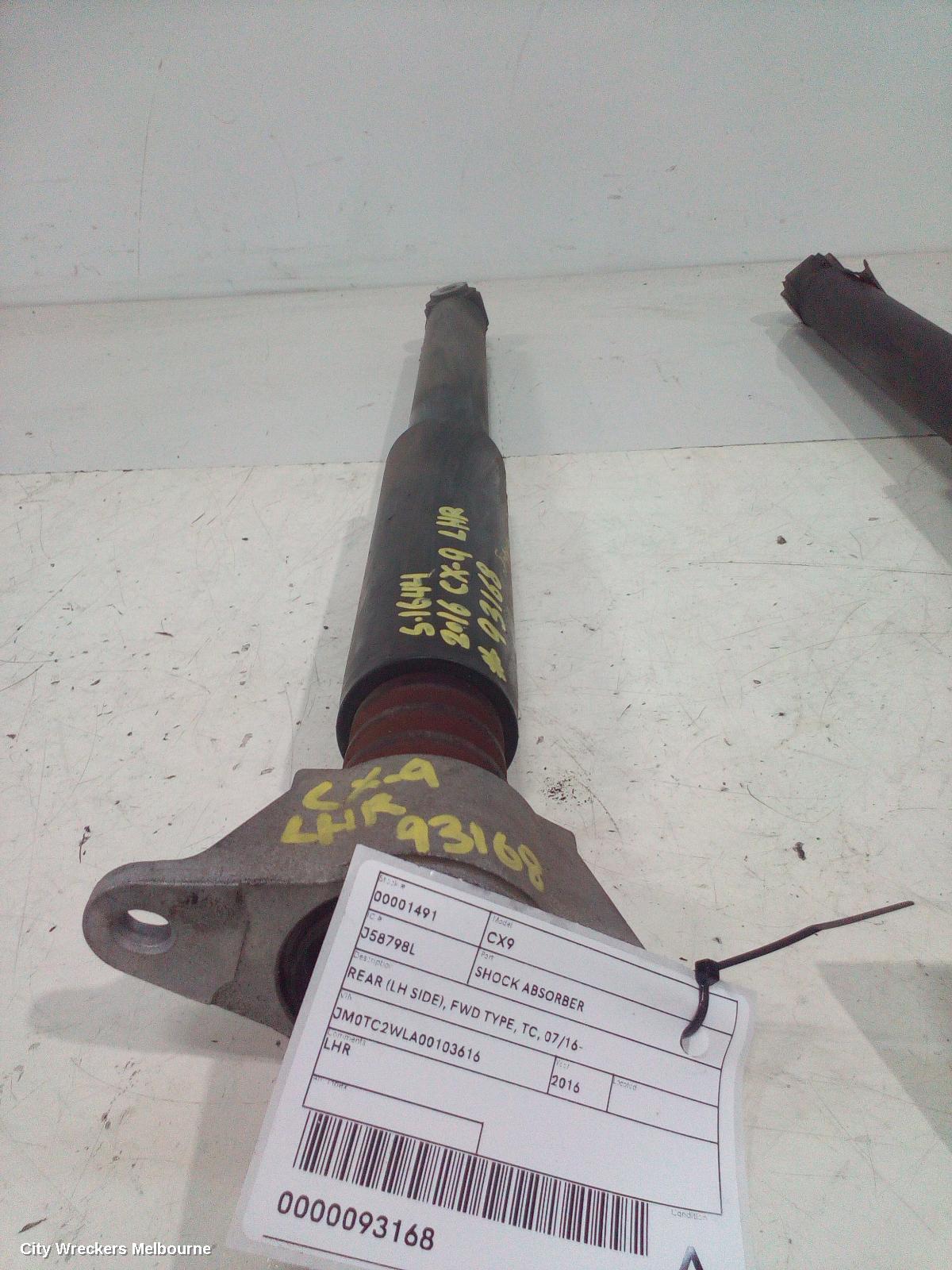 MAZDA CX9 SHOCK ABSORBER, REAR (LH SIDE), FWD TYPE, TC, 07/2016 ONWARDS - Image 1