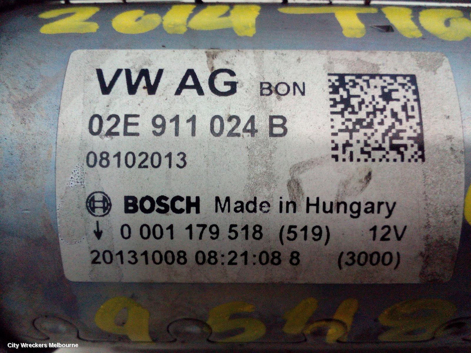VOLKSWAGEN TIGUAN STARTER, PETROL, 1.4, 5N, CTHD CODE, 07/2011 - 08/2016 - Image 2
