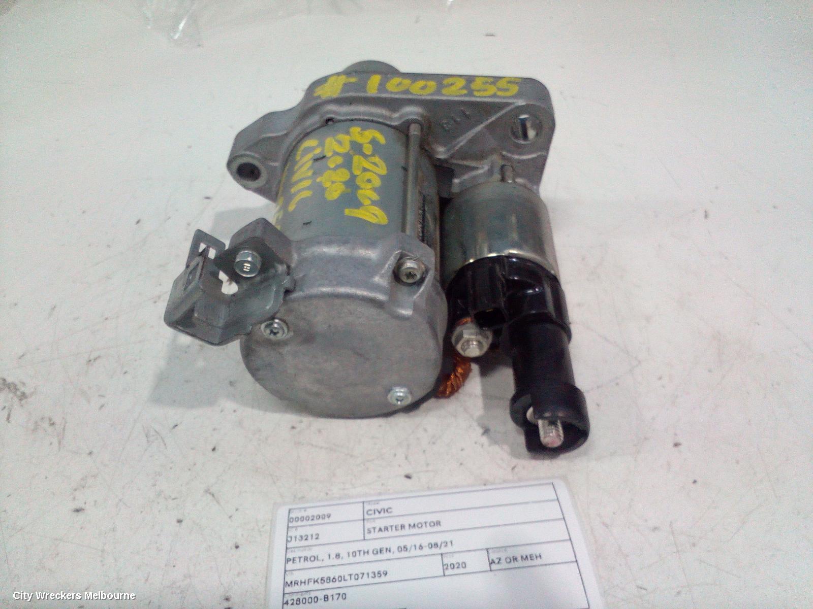 HONDA CIVIC STARTER, PETROL, 1.8, 10TH GEN, 05/2016 - 08/2021 - Image 3
