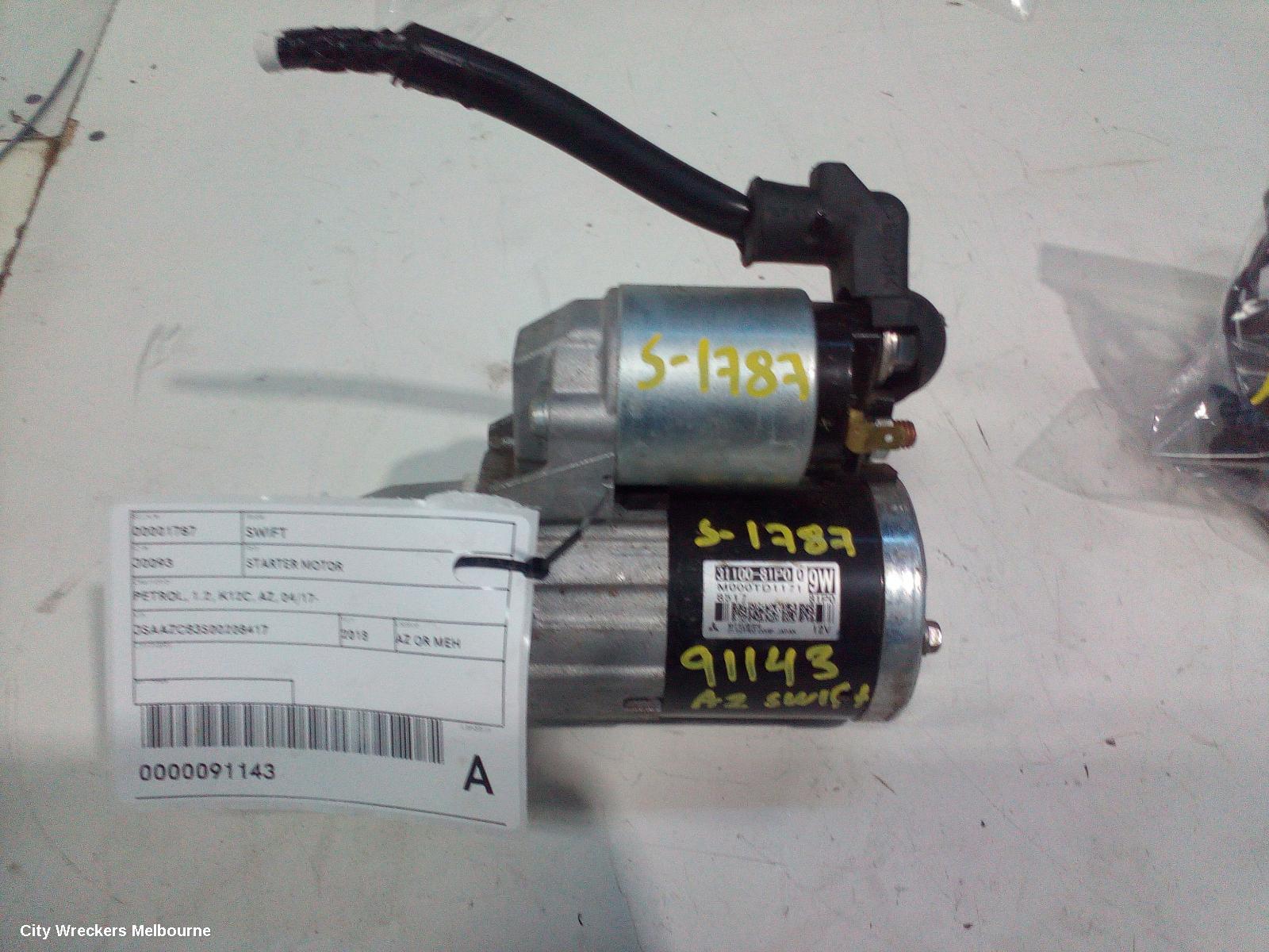 SUZUKI SWIFT STARTER, PETROL, 1.2, K12C, AZ, 04/2017 ONWARDS - Image 3