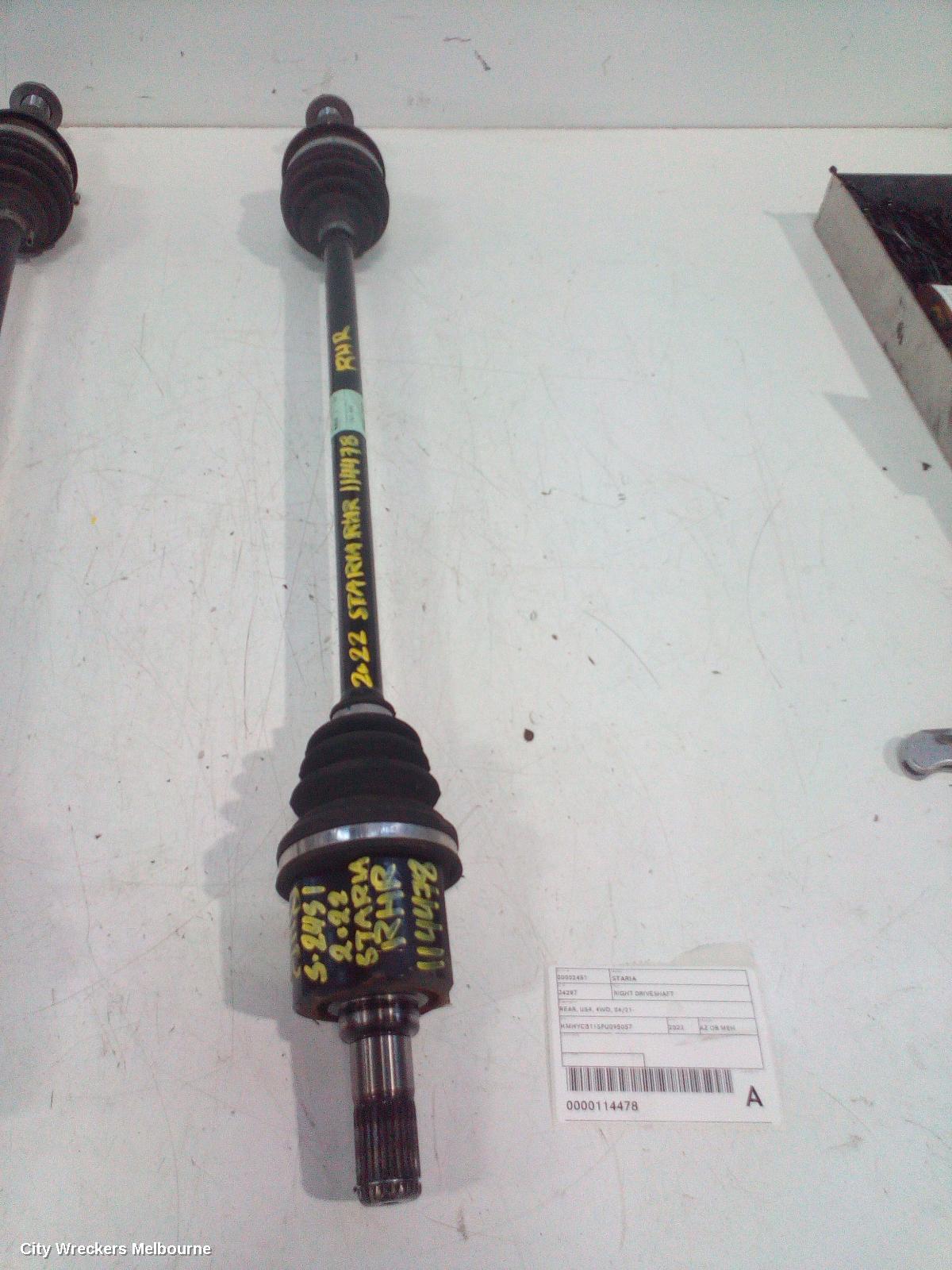 HYUNDAI STARIA RIGHT DRIVESHAFT, REAR, US4, 4WD, 04/2021 ONWARDS - Image 2