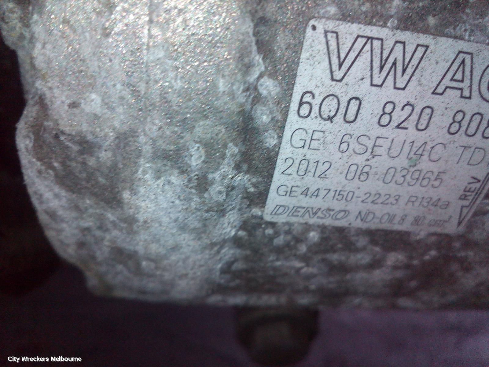 VOLKSWAGEN POLO A/C COMPRESSOR, 6R, 1.4, PETROL, NON TURBO, 05/2010 - 05/2014 - Image 2