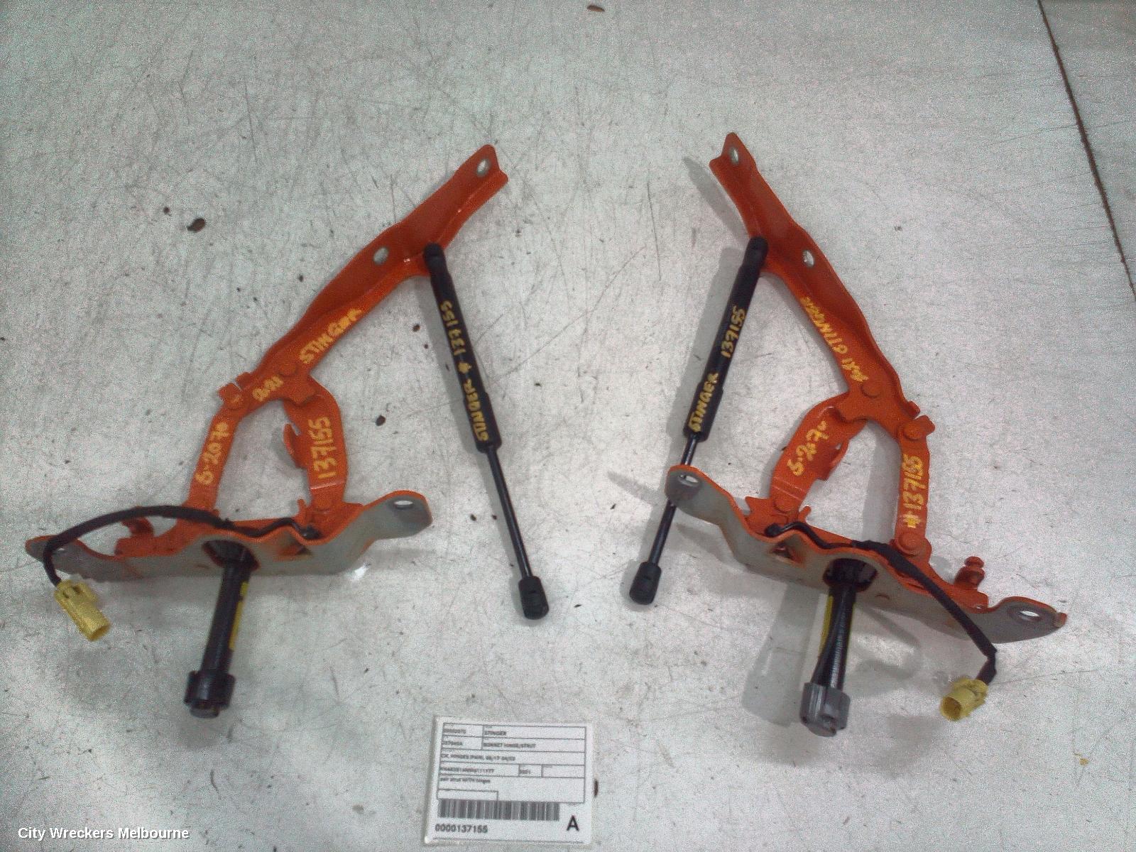 KIA STINGER BONNET HINGE/STRUT, CK, HINGES (PAIR), 06/2017 - 04/2023 - Image 2