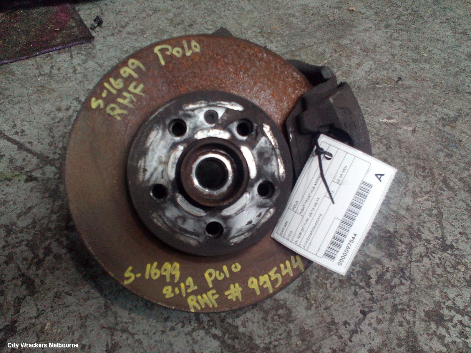 VOLKSWAGEN POLO RIGHT FRONT HUB ASSEMBLY, 6R, NON GTI TYPE, 05/2010 - 05/2014 - Image 3