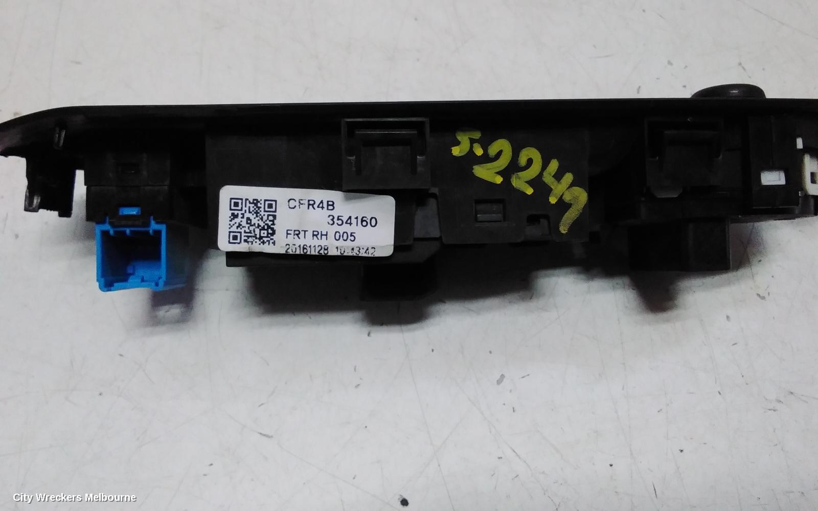 HOLDEN TRAX PWR DR WIND SWITCH, RH FRONT (MASTER SWITCH), SQUARE STYLE PLUG, TJ SERIES, 09/2016 - 12/2020 - Image 3