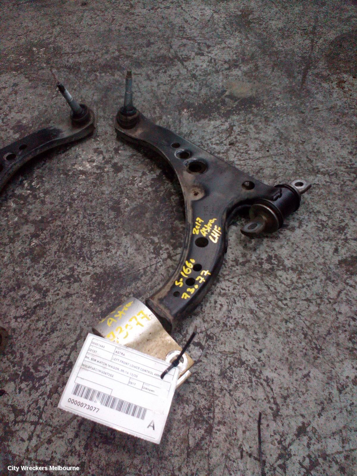 HOLDEN ASTRA LEFT FRONT LOWER CONTROL ARM, BK, 5DR HATCH/WAGON, 09/2016 - 12/2020 - Image 1