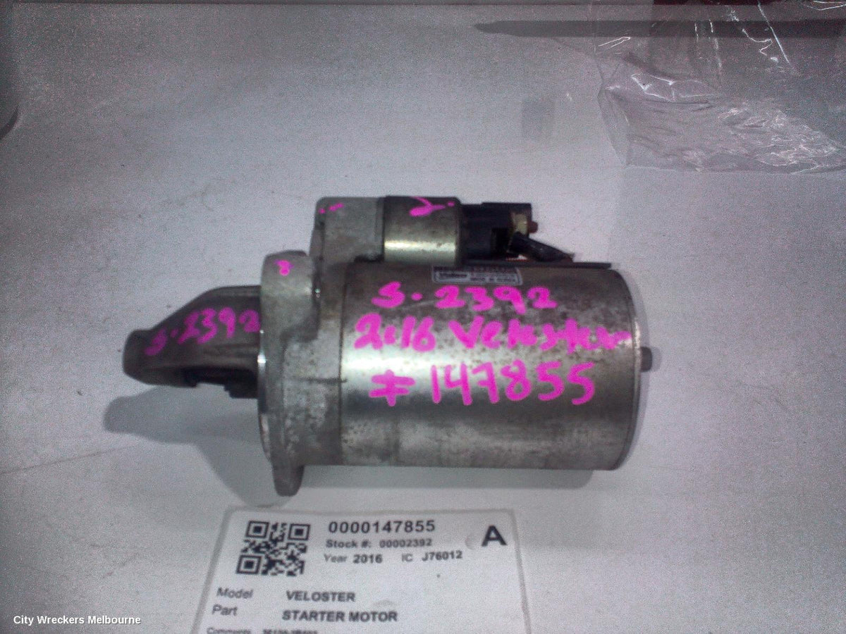 HYUNDAI VELOSTER STARTER, 1.6, G4FJ, TURBO, AUTO/MANUAL T/M, 06/2012 - 02/2018 - Image 2