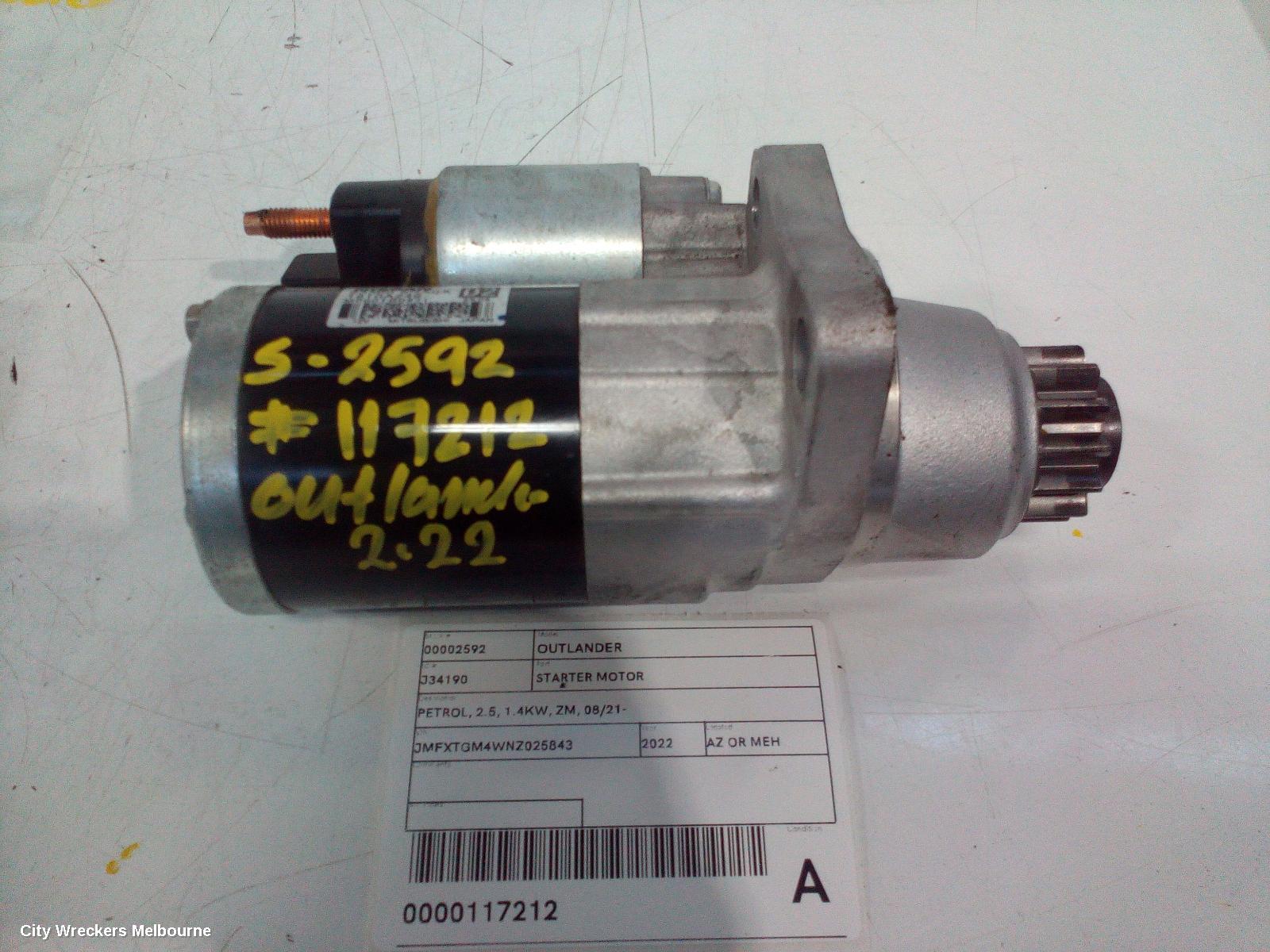 MITSUBISHI OUTLANDER STARTER, PETROL, 2.5, 1.4KW, ZM, 08/2021 ONWARDS - Image 1