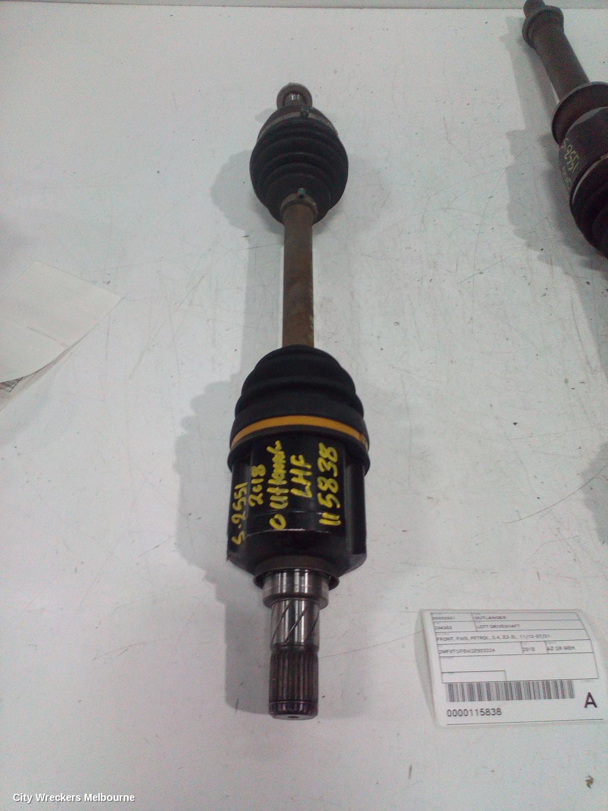 MITSUBISHI OUTLANDER LEFT DRIVESHAFT, FRONT, FWD, PETROL, 2.4, ZJ-ZL, 11/2012 - 07/2021 - Image 1