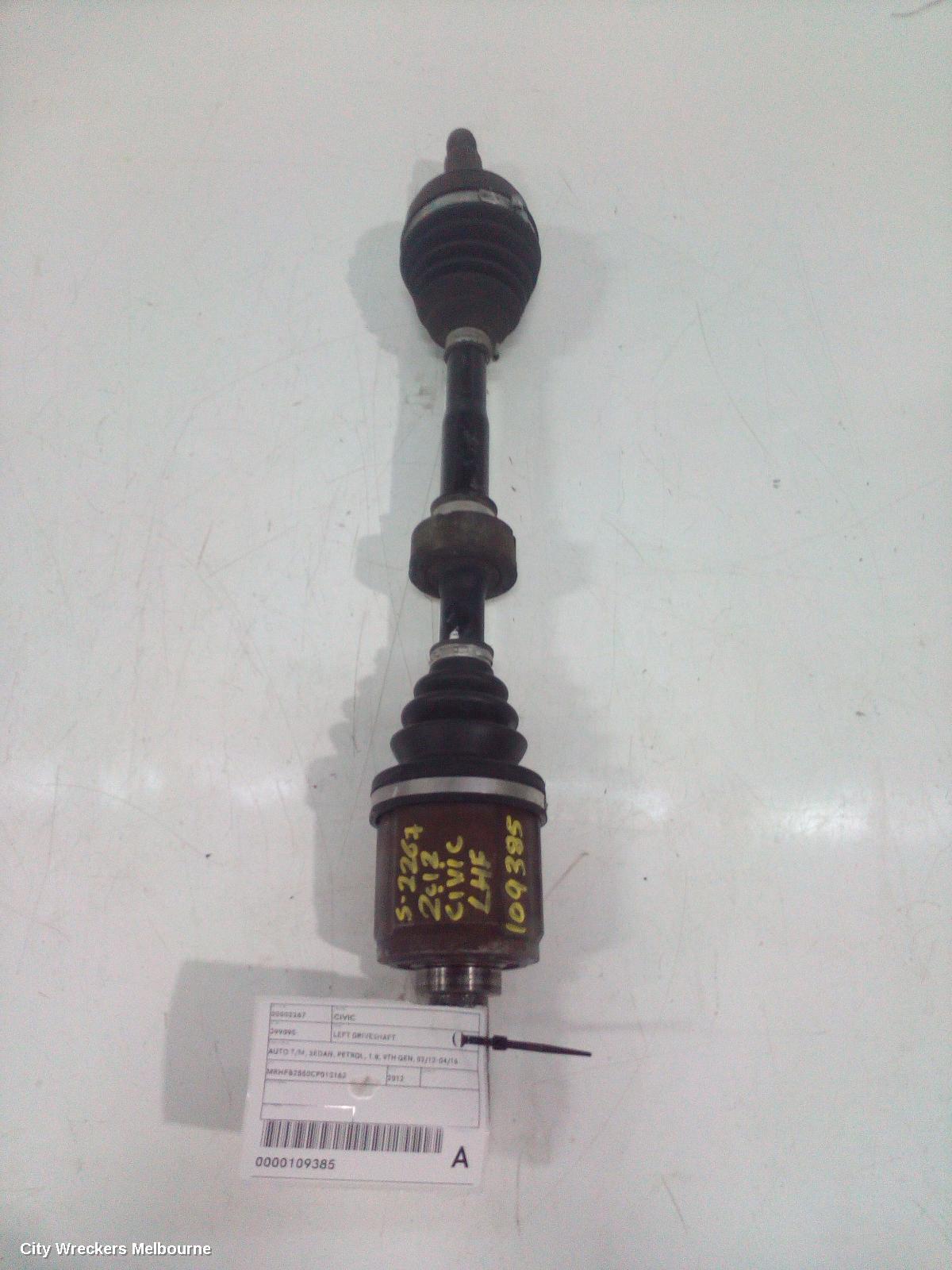 HONDA CIVIC LEFT DRIVESHAFT, AUTO T/M, SEDAN, PETROL, 1.8, 9TH GEN, 02/2012 - 04/2016 - Image 3