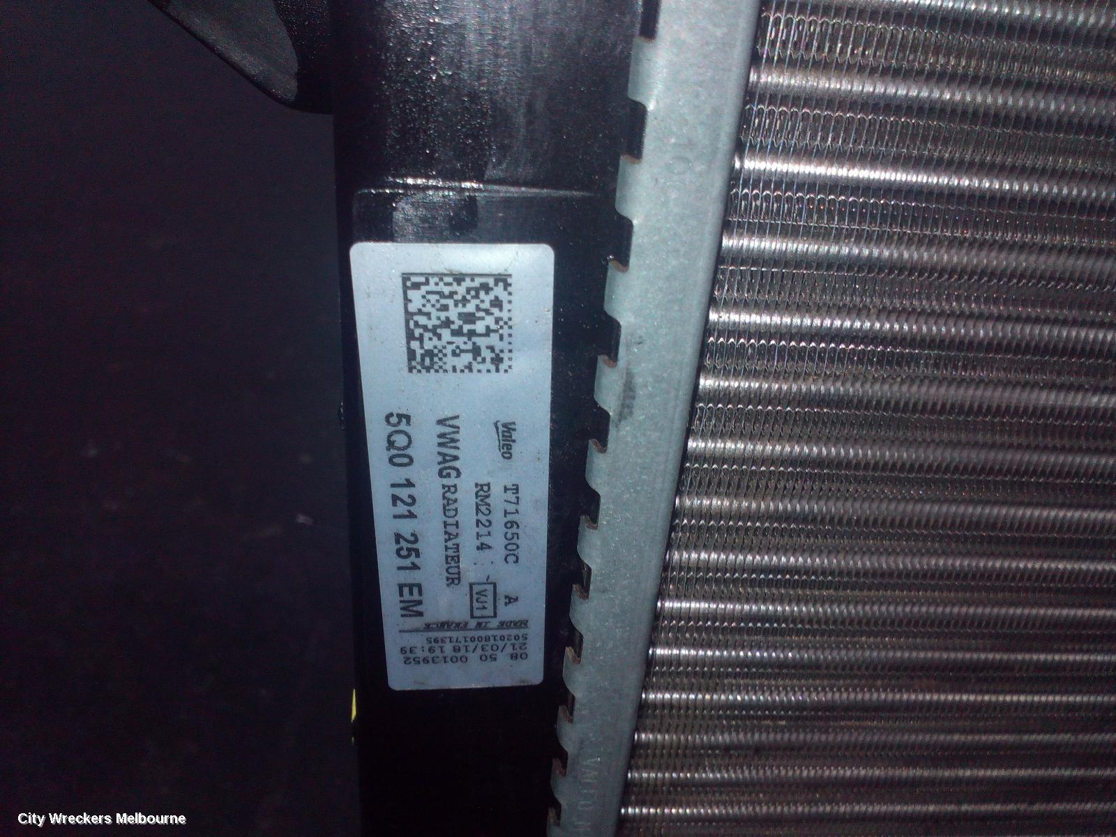 AUDI A3 RADIATOR, PRIMARY RADIATOR (CLOSEST TO ENGINE), AUTO, 1.4, PETROL, 8V, 05/2013 - 10/2020 - Image 3