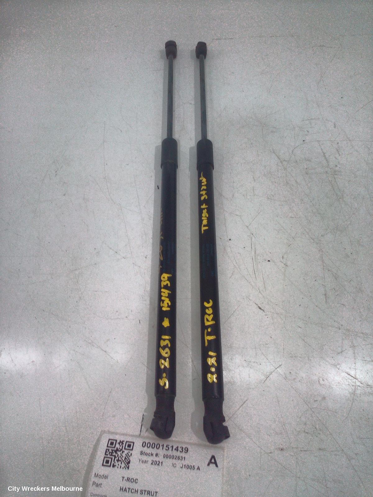 VOLKSWAGEN T-ROC HATCH STRUT, A1, TAILGATE STRUTS (PAIR), NON POWER TYPE, 03/2020 ONWARDS - Image 1