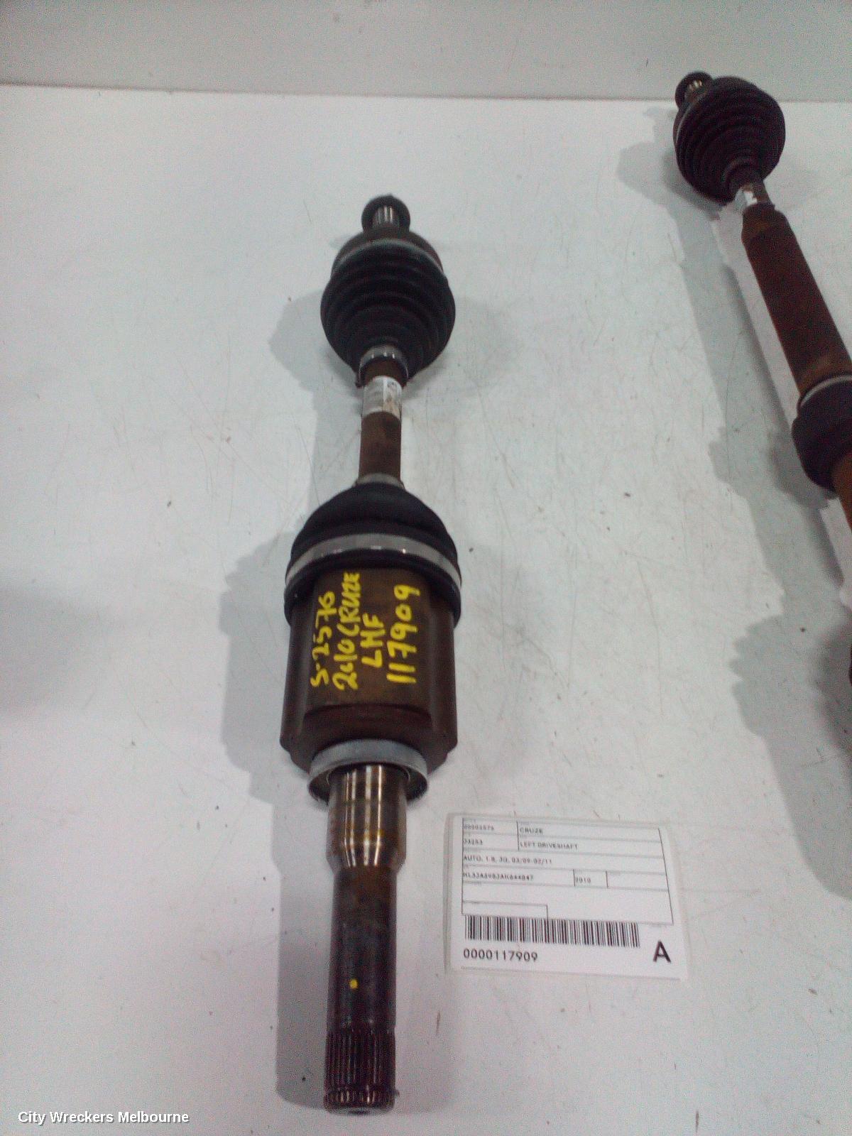 HOLDEN CRUZE LEFT DRIVESHAFT, AUTO, 1.8, JG, 03/2009 - 02/2011 - Image 1