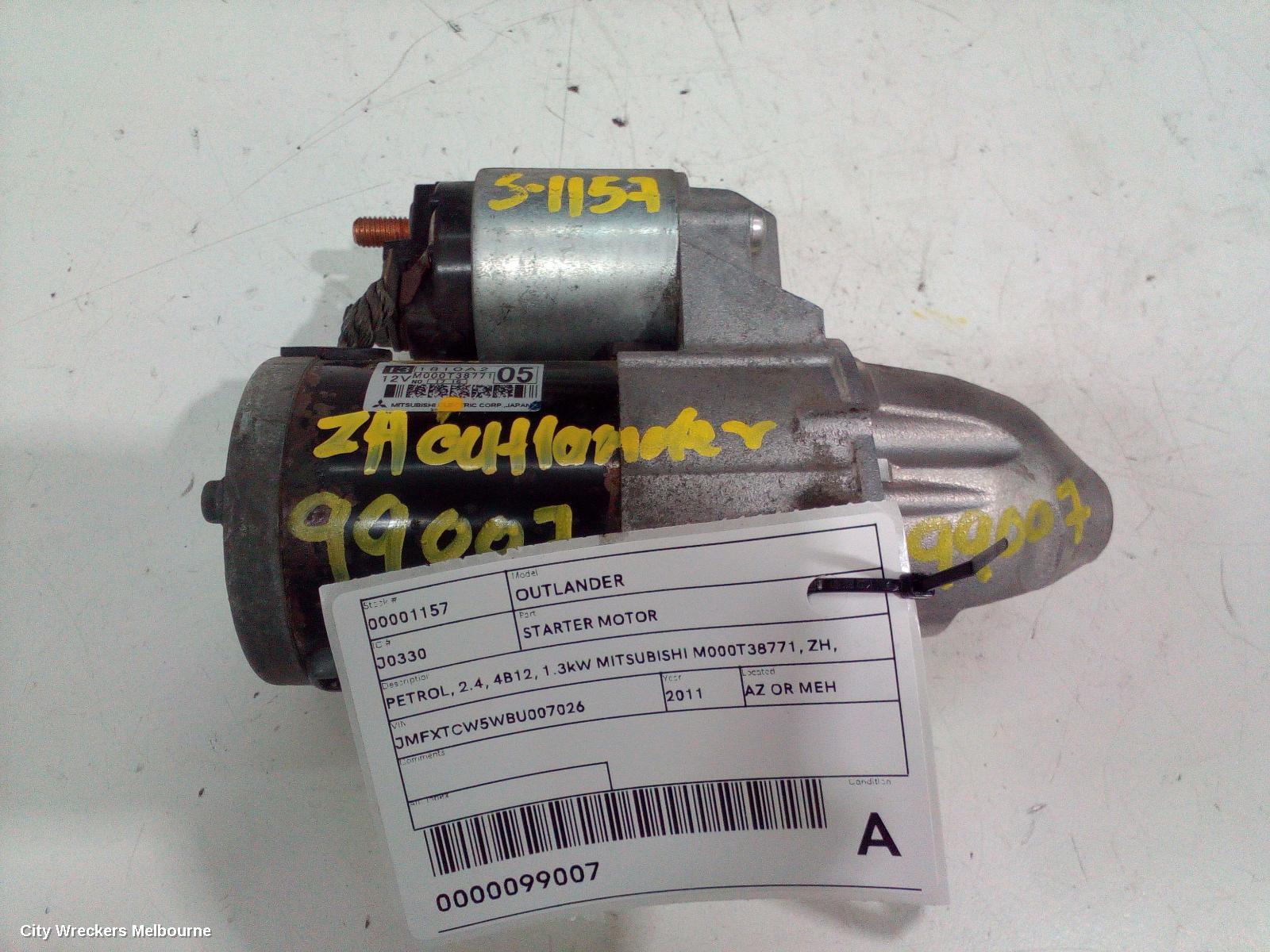 MITSUBISHI OUTLANDER STARTER, PETROL, 2.4, 4B12, 1.3KW MITSUBISHI M000T38771, ZH, 12/2010 - 10/2012 - Image 3