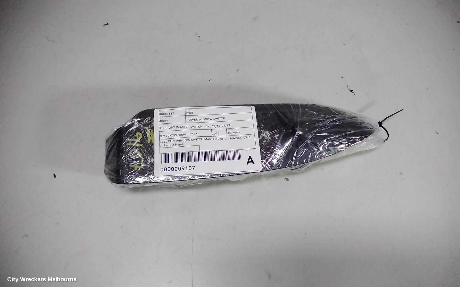 MAZDA CX3 PWR DR WIND SWITCH, RH FRONT (MASTER SWITCH), DK, 03/2015 - 01/2017 - Image 3