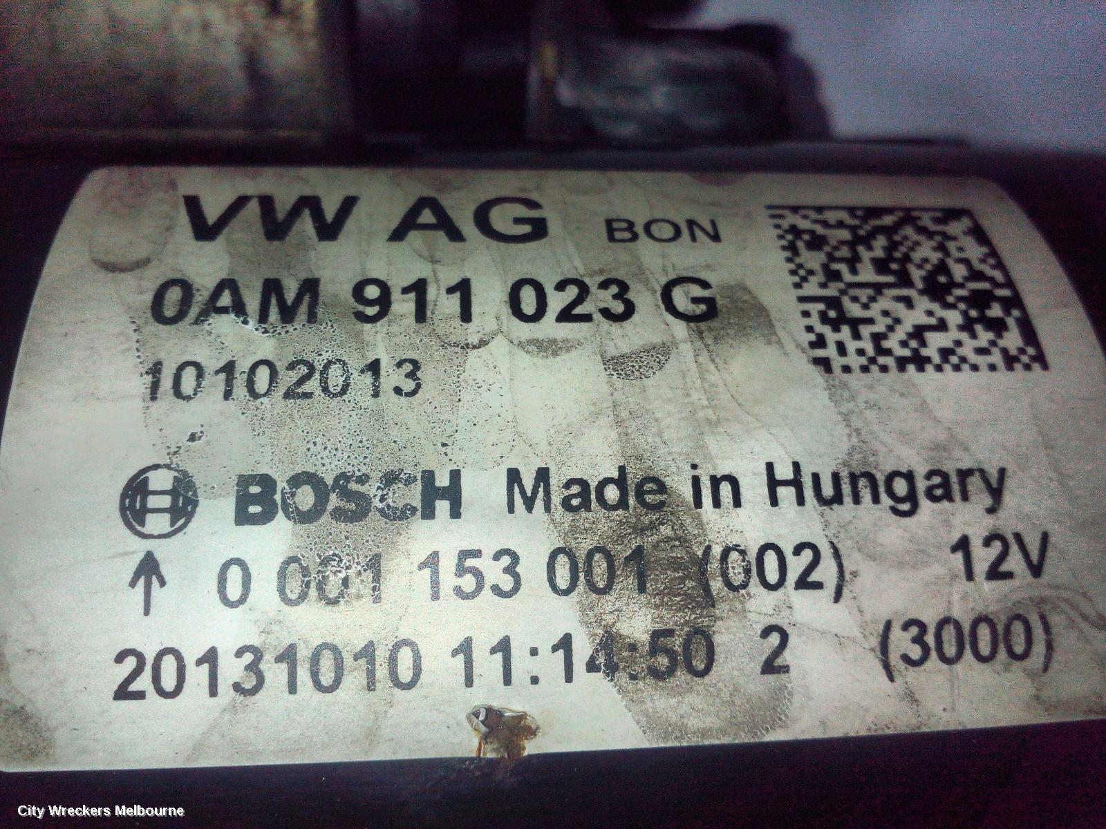 VOLKSWAGEN CADDY STARTER, DIESEL, 1.6, AUTO T/M, BOSCH, W/ START/STOP TYPE, 2K, 08/2010 - 06/2015 - Image 3