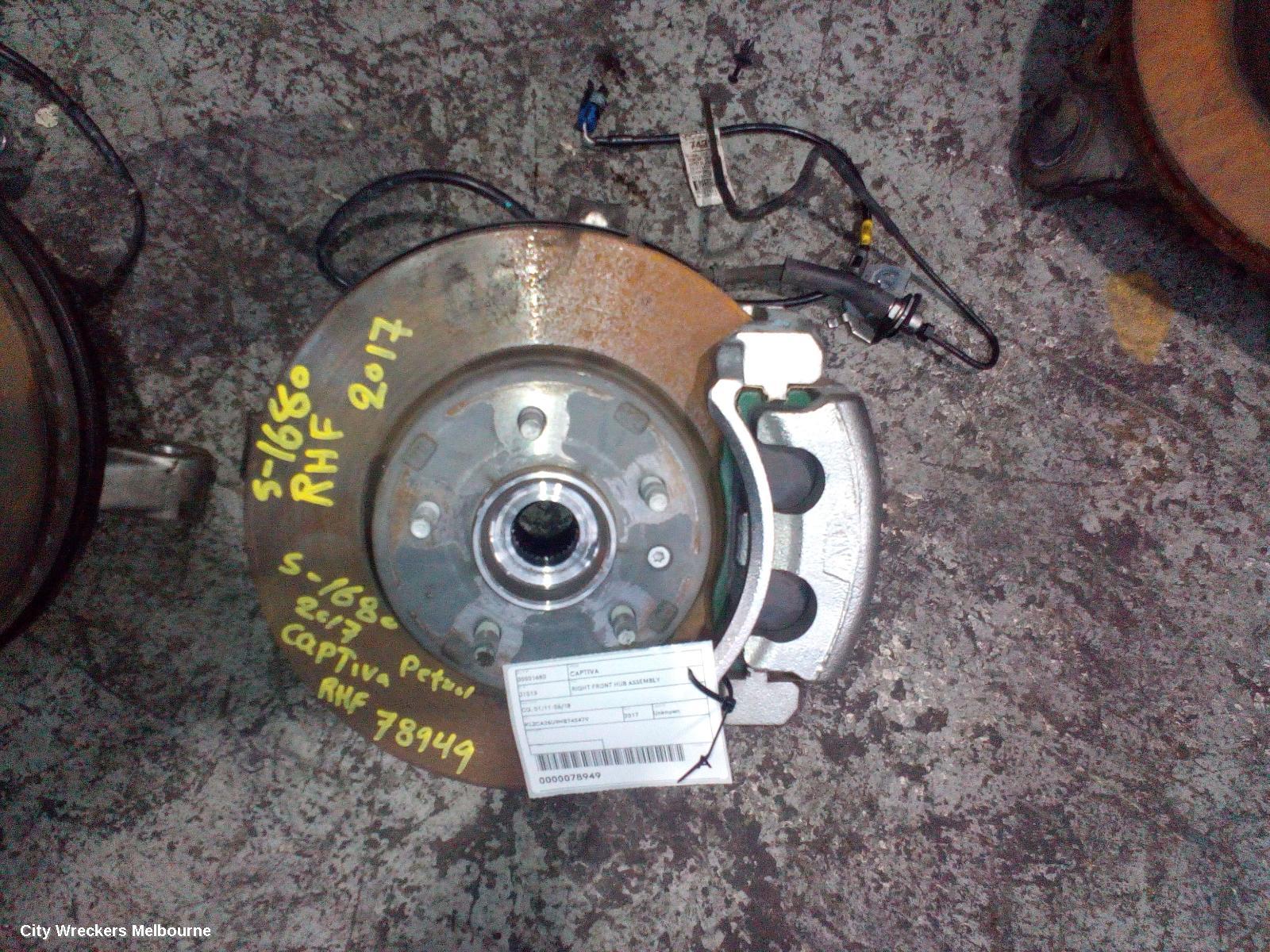HOLDEN CAPTIVA RIGHT FRONT HUB ASSEMBLY, CG, 01/2011 - 06/2018 - Image 1