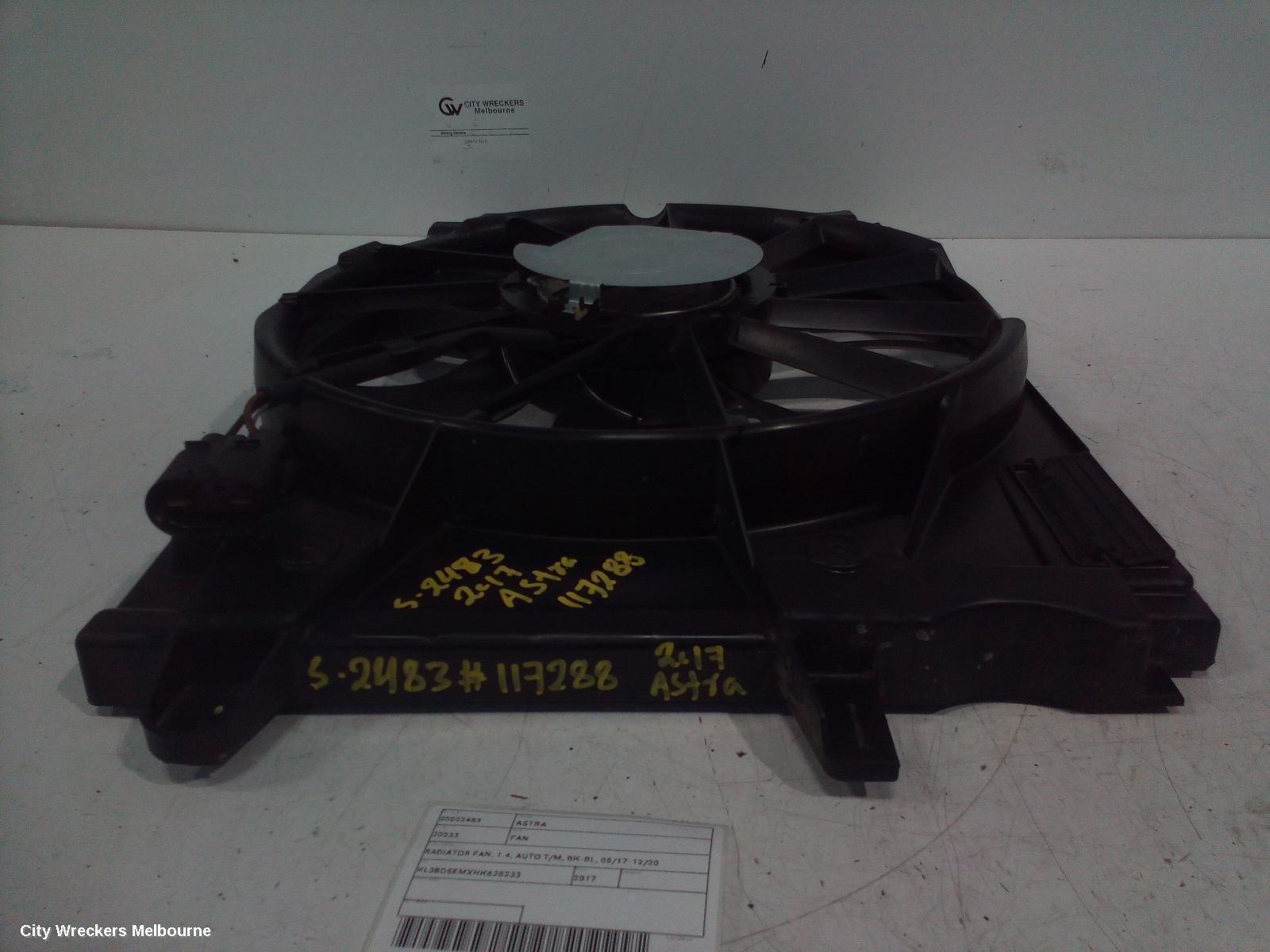 HOLDEN ASTRA FAN, RADIATOR FAN, 1.4, AUTO T/M, BK-BL, 05/2017 - 12/2020 - Image 3