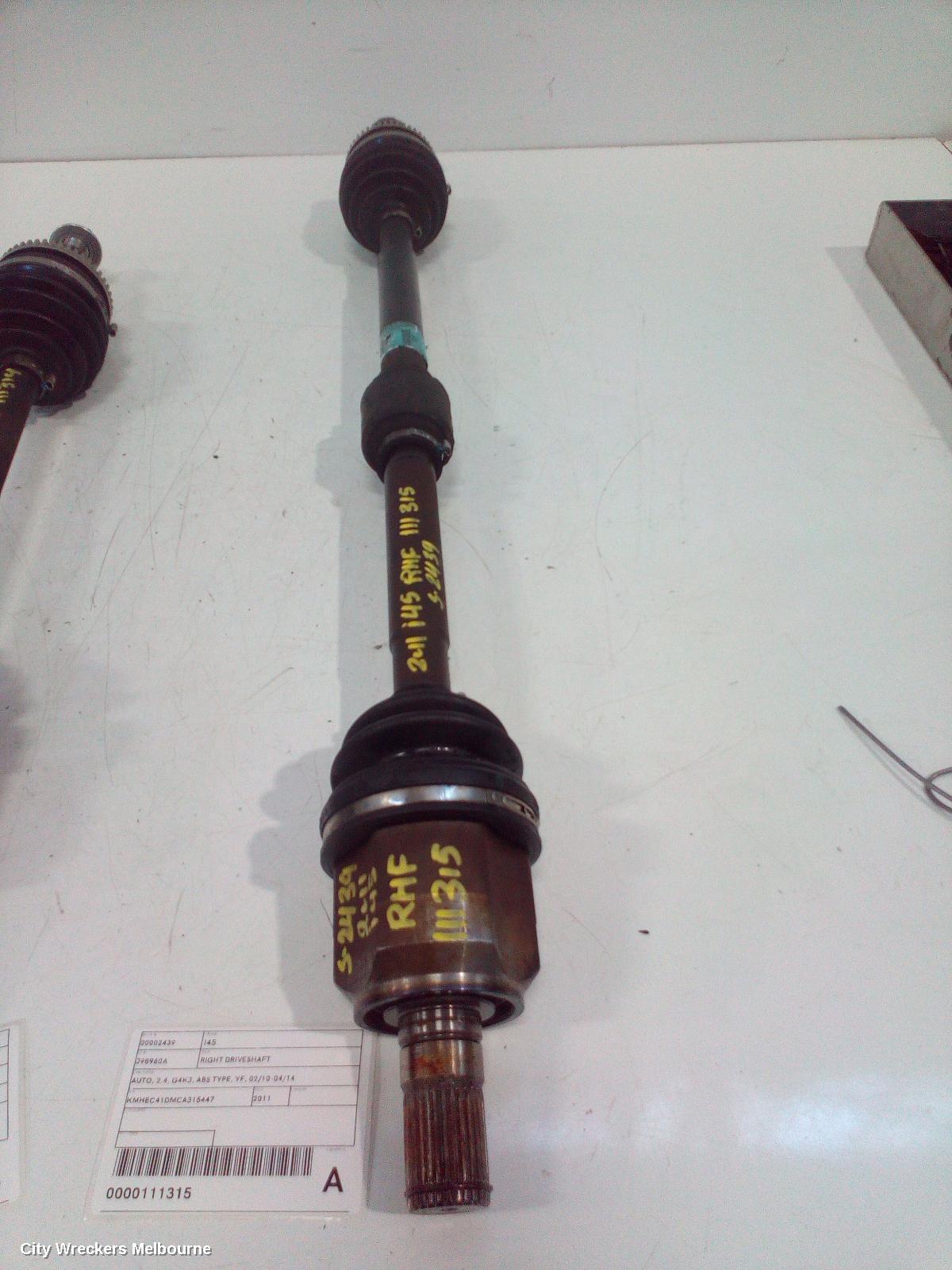 HYUNDAI I45 RIGHT DRIVESHAFT, AUTO, 2.4, G4KJ, ABS TYPE, YF, 02/2010 - 04/2014 - Image 2