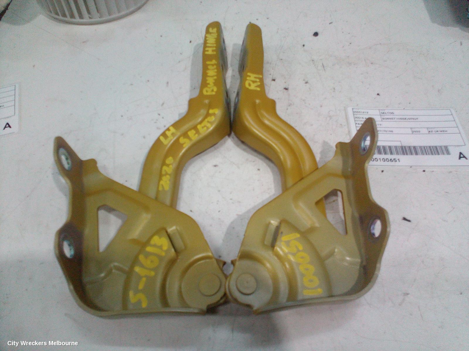 KIA SELTOS BONNET HINGE/STRUT, PAIR, SP2, 07/2019 ONWARDS - Image 1
