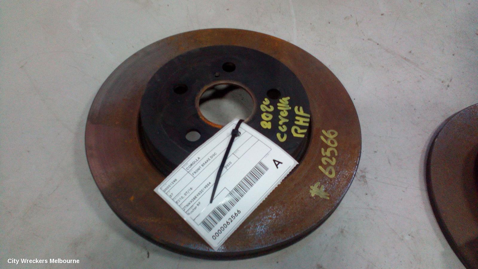 TOYOTA COROLLA FRONT BRAKE DISC/DRM, E210, 07/2018 ONWARDS - Image 2