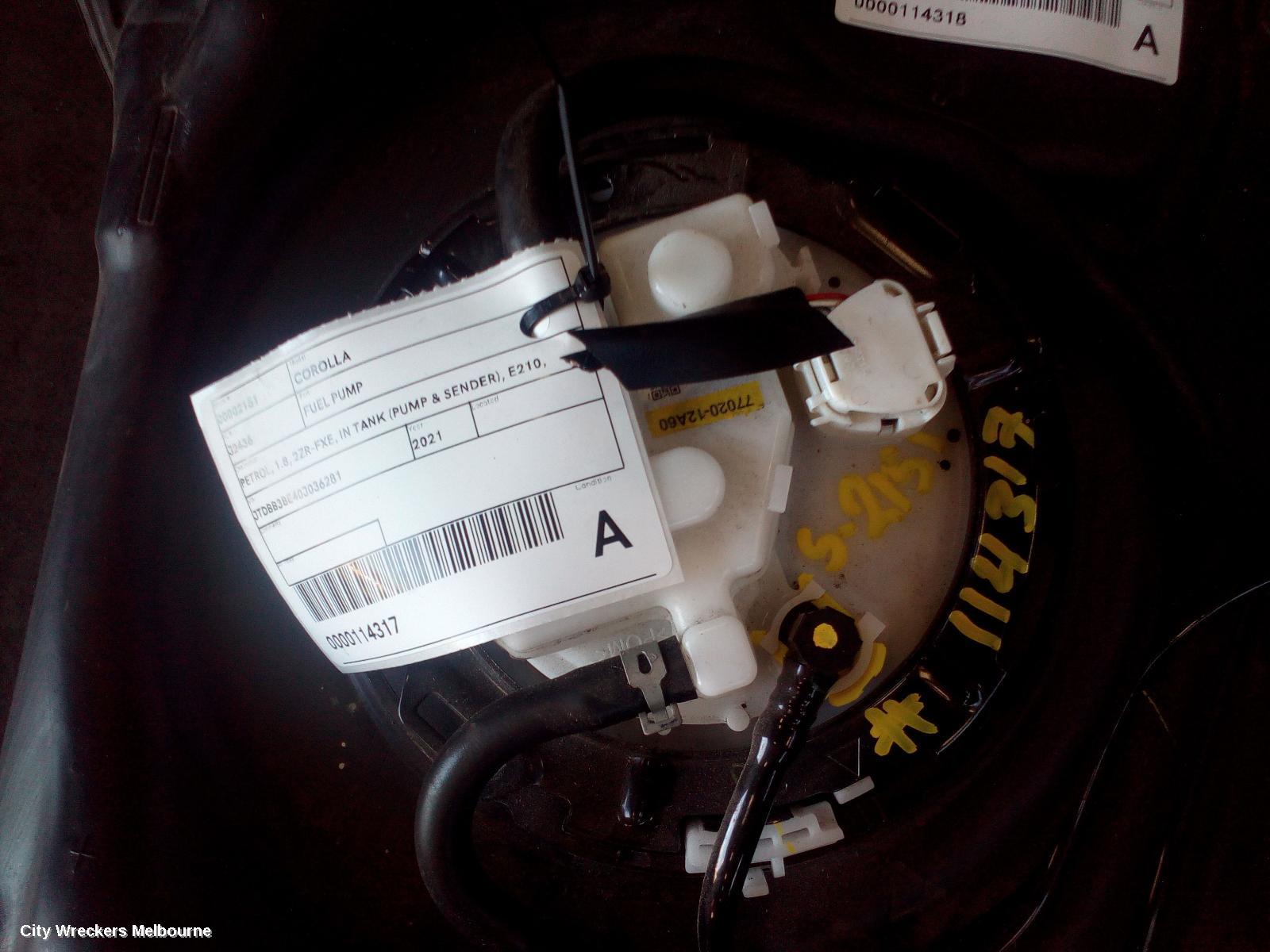 TOYOTA COROLLA FUEL PUMP, PETROL, 1.8, 2ZR-FXE, IN TANK (PUMP & SENDER), E210, 07/2018 ONWARDS - Image 1