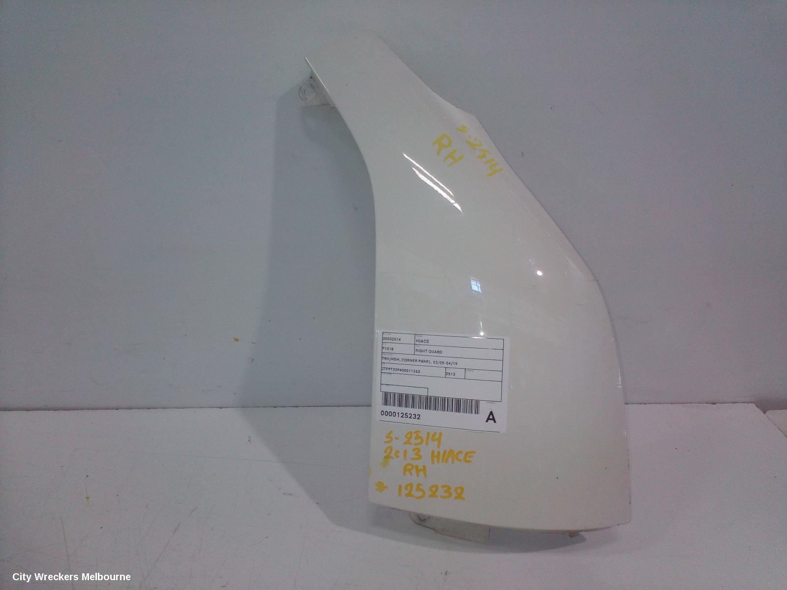 TOYOTA HIACE RIGHT GUARD, TRH/KDH, CORNER PANEL, 03/2005 - 04/2019 - Image 2