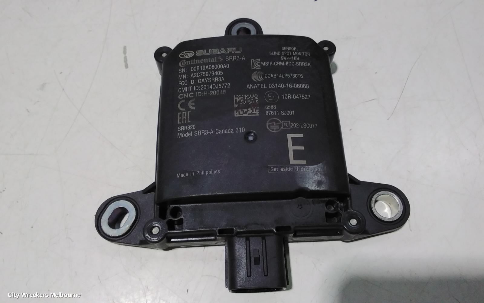 SUBARU XV, BLIND SPOT MONITOR RADAR SENSOR, G5X, 03/2017 - 06/2023, RHR  BLIND SPOT MODULE  A2C75979405 : 95386 - Image 1