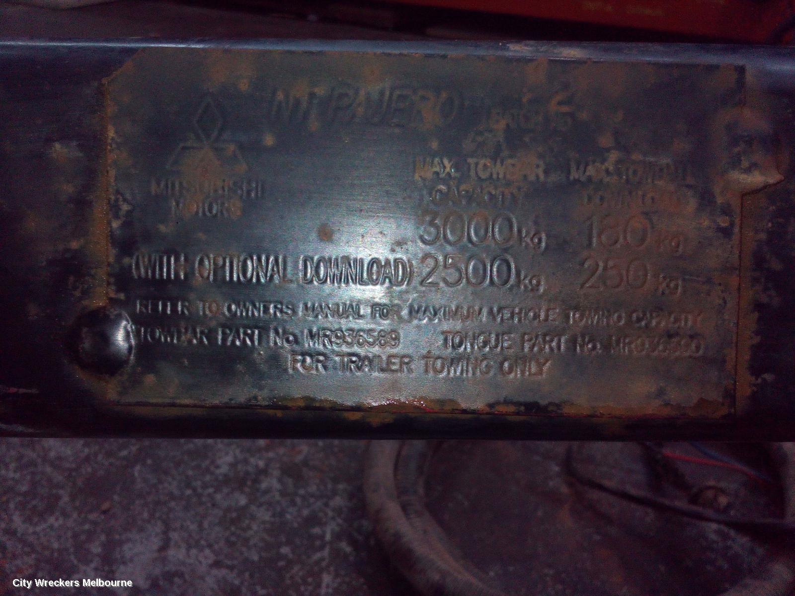 MITSUBISHI PAJERO TOWBAR, NS-NW, FACTORY, 11/2006 ONWARDS - Image 1