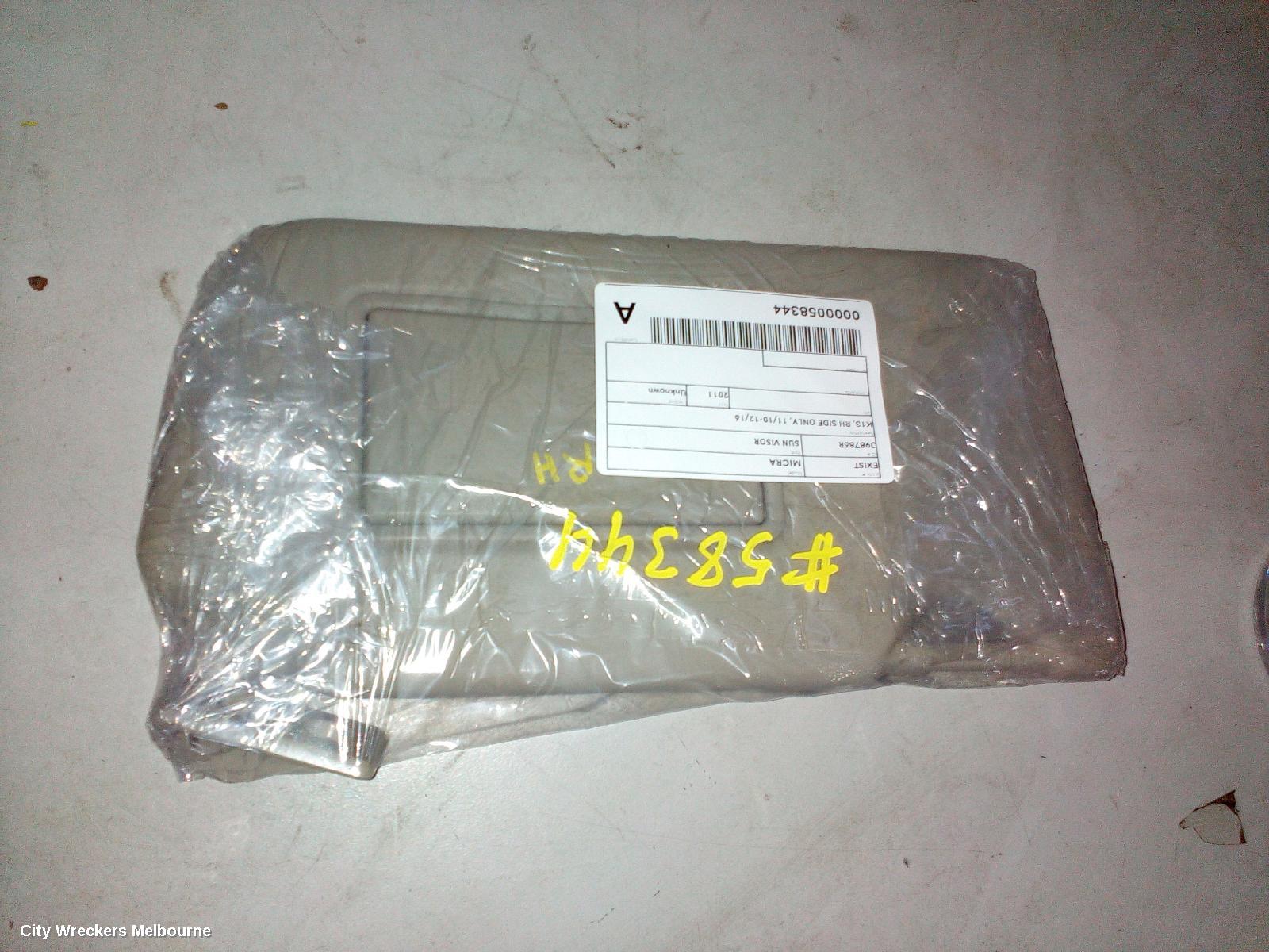 NISSAN MICRA SUNVISOR, K13, RH SIDE ONLY, 11/2010 - 12/2016 - Image 2