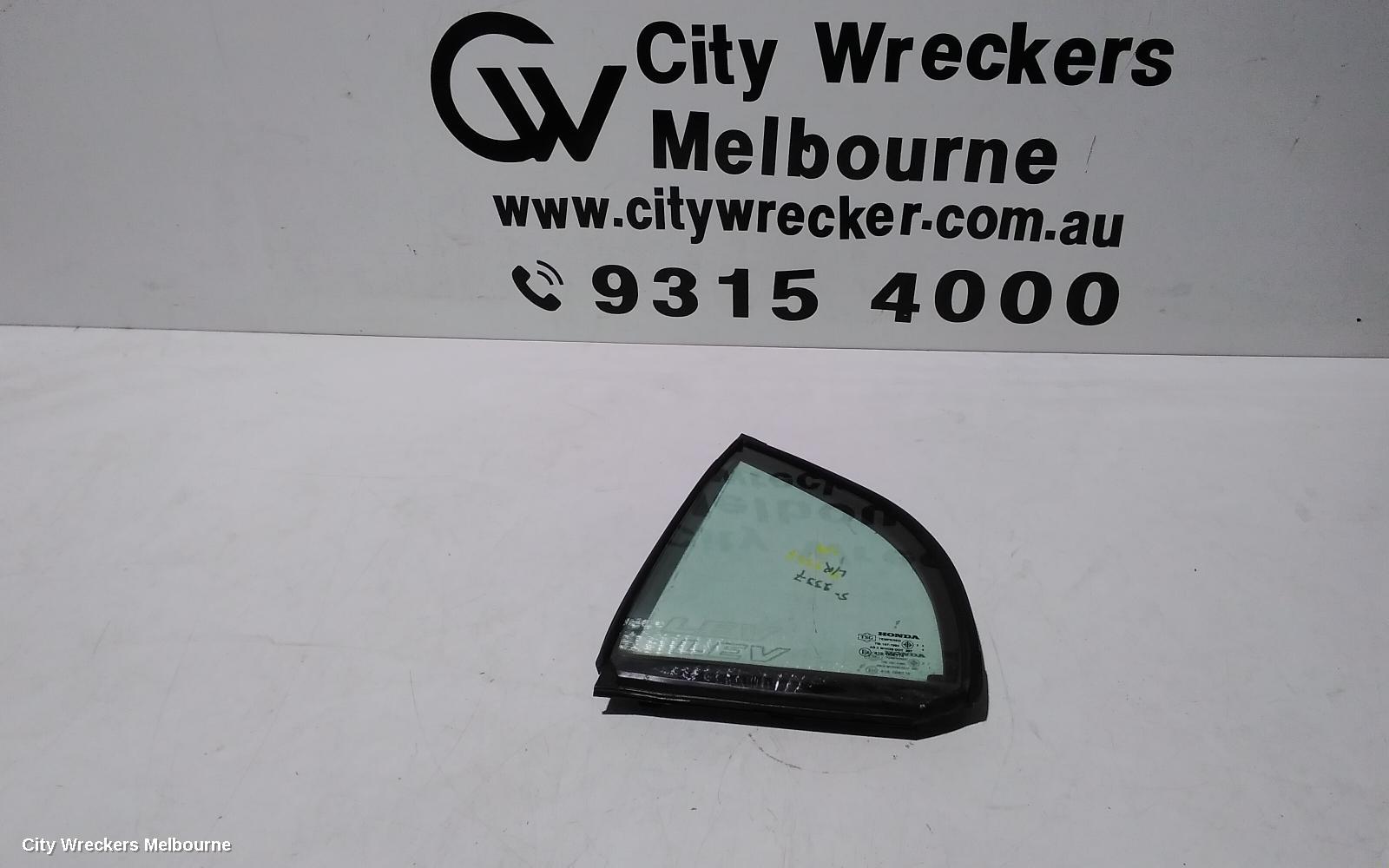 HONDA CIVIC LEFT REAR 1/4 DOOR GLASS, 7TH GEN, SEDAN, 11/2000 - 12/2005 - Image 1