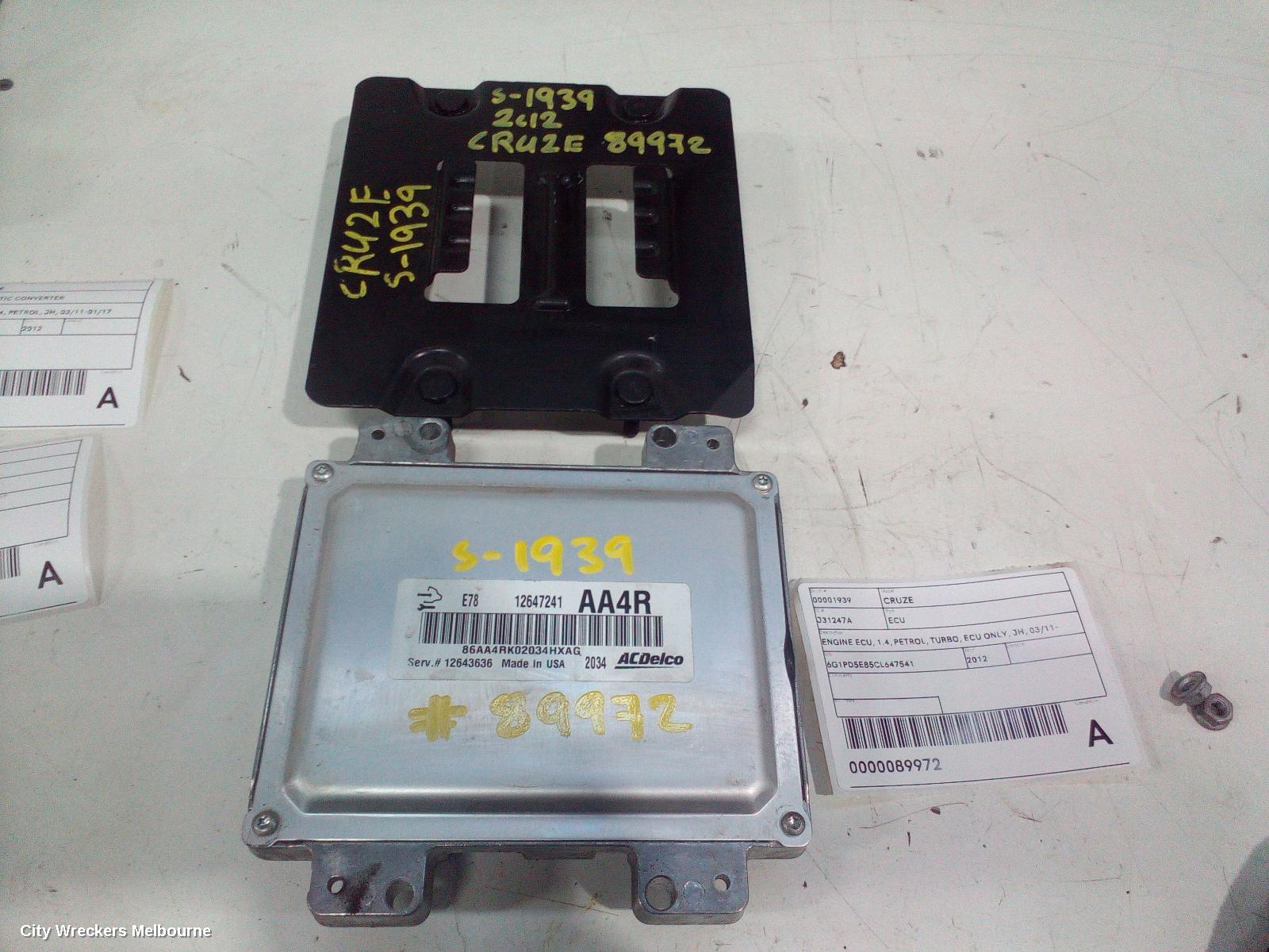 HOLDEN CRUZE ECU, ENGINE ECU, 1.4, PETROL, TURBO, ECU ONLY, JH, 03/2011 - 01/2017 - Image 3