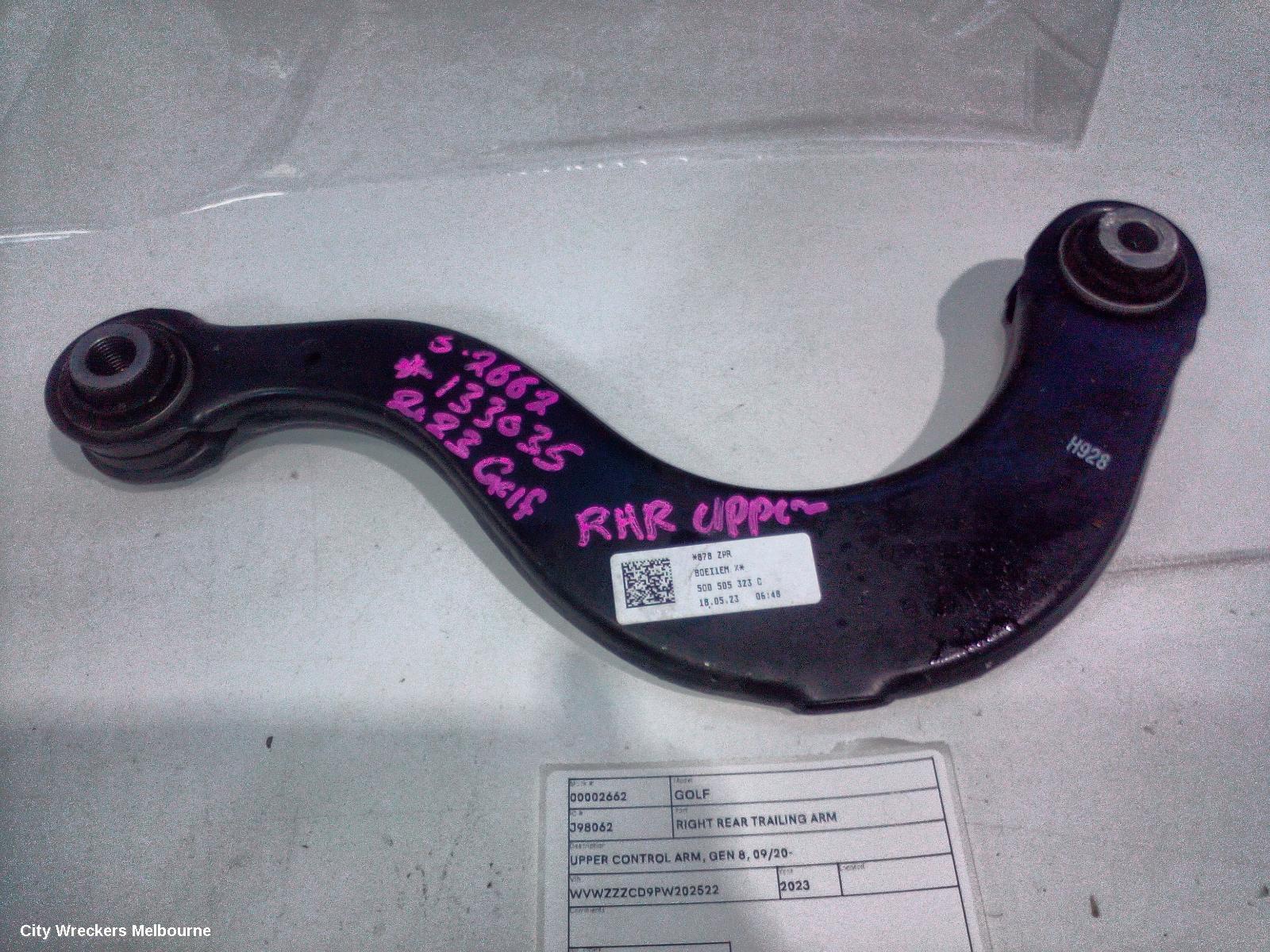 VOLKSWAGEN GOLF RIGHT REAR TRAILING ARM, UPPER CONTROL ARM, GEN 8, 09/2020 ONWARDS - Image 2