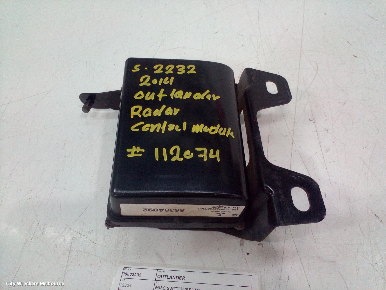 MITSUBISHI OUTLANDER, ZJ, 10/2012 - 03/2015, 8638A092  RADAR CONTROL MODULE: 112074 - Image 1