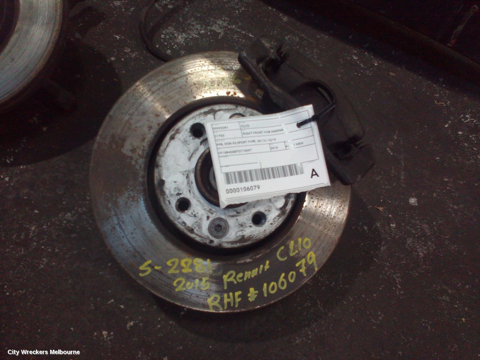 RENAULT CLIO RIGHT FRONT HUB ASSEMBLY, X98, NON RS SPORT TYPE, 09/2013 - 10/2019 - Image 2