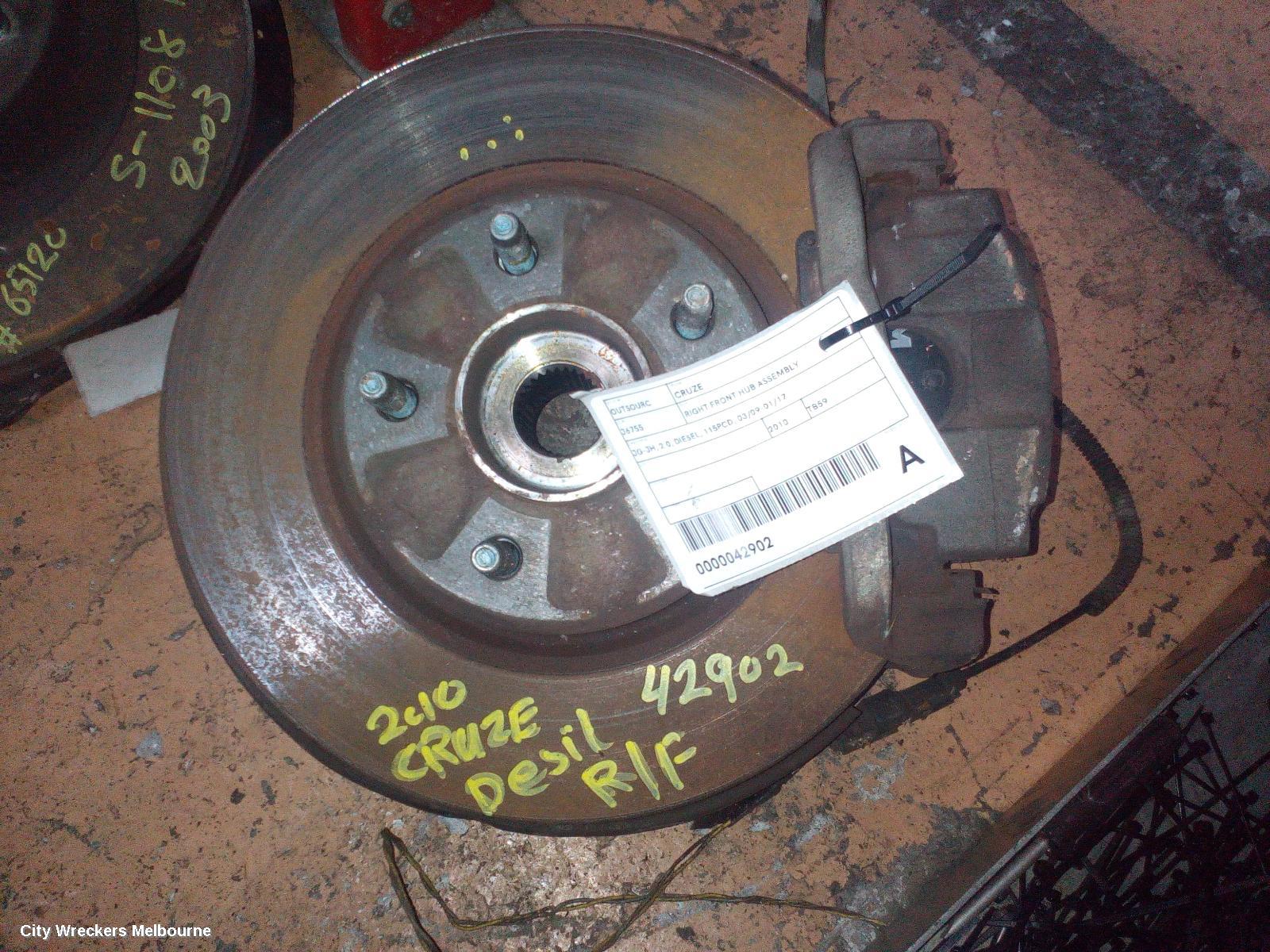 HOLDEN CRUZE RIGHT FRONT HUB ASSEMBLY, JG-JH, 2.0, DIESEL, 115PCD, 03/2009 - 01/2017 - Image 1