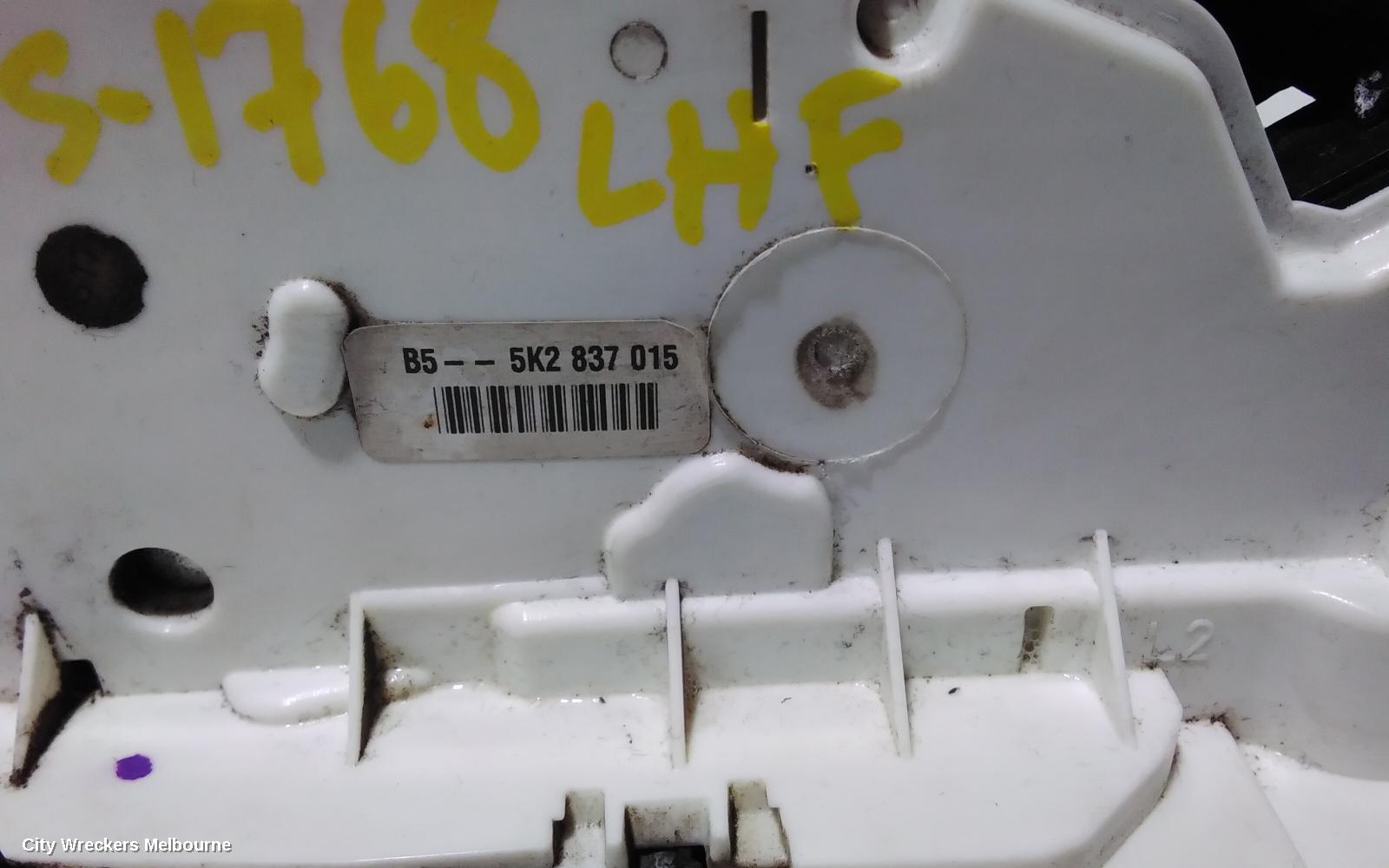 VOLKSWAGEN GOLF DOOR/BOOT/GATE LOCK, LEFT FRONT DOOR LOCK, GEN 6, HATCH/CABRIO, P/N 5K2837015, 10/2008 - 01/2016 - Image 2