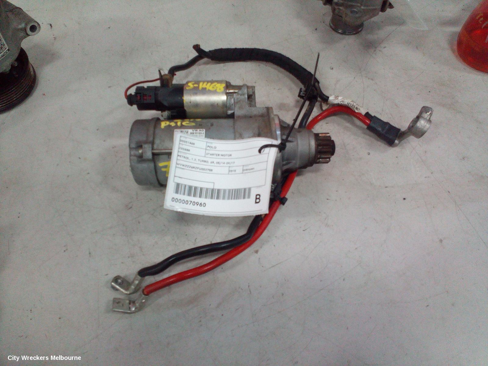 VOLKSWAGEN POLO STARTER, PETROL, 1.2, TURBO, 6R, 05/2014 - 09/2017 - Image 3