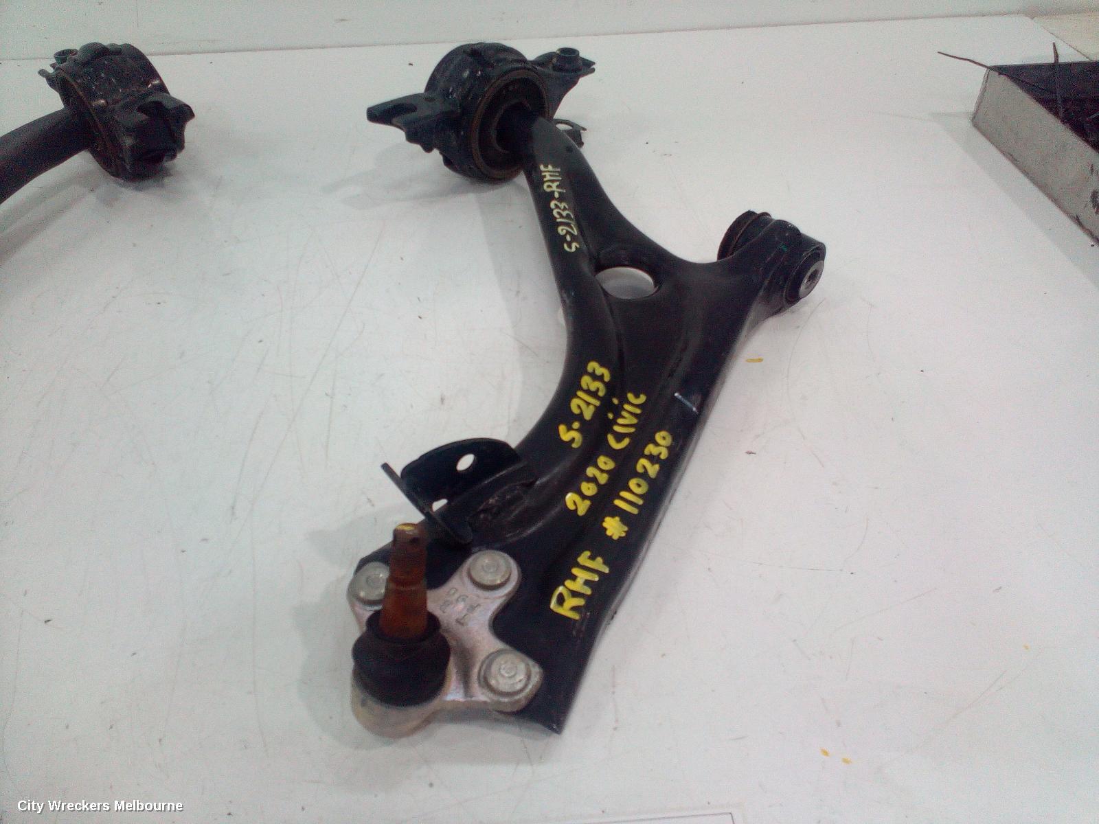 HONDA CIVIC RIGHT FRONT LOWER CONTROL ARM, 10TH GEN, SEDAN/HATCH, VTI-L/RS/VTI-LX, 05/2016 - 08/2021 - Image 2