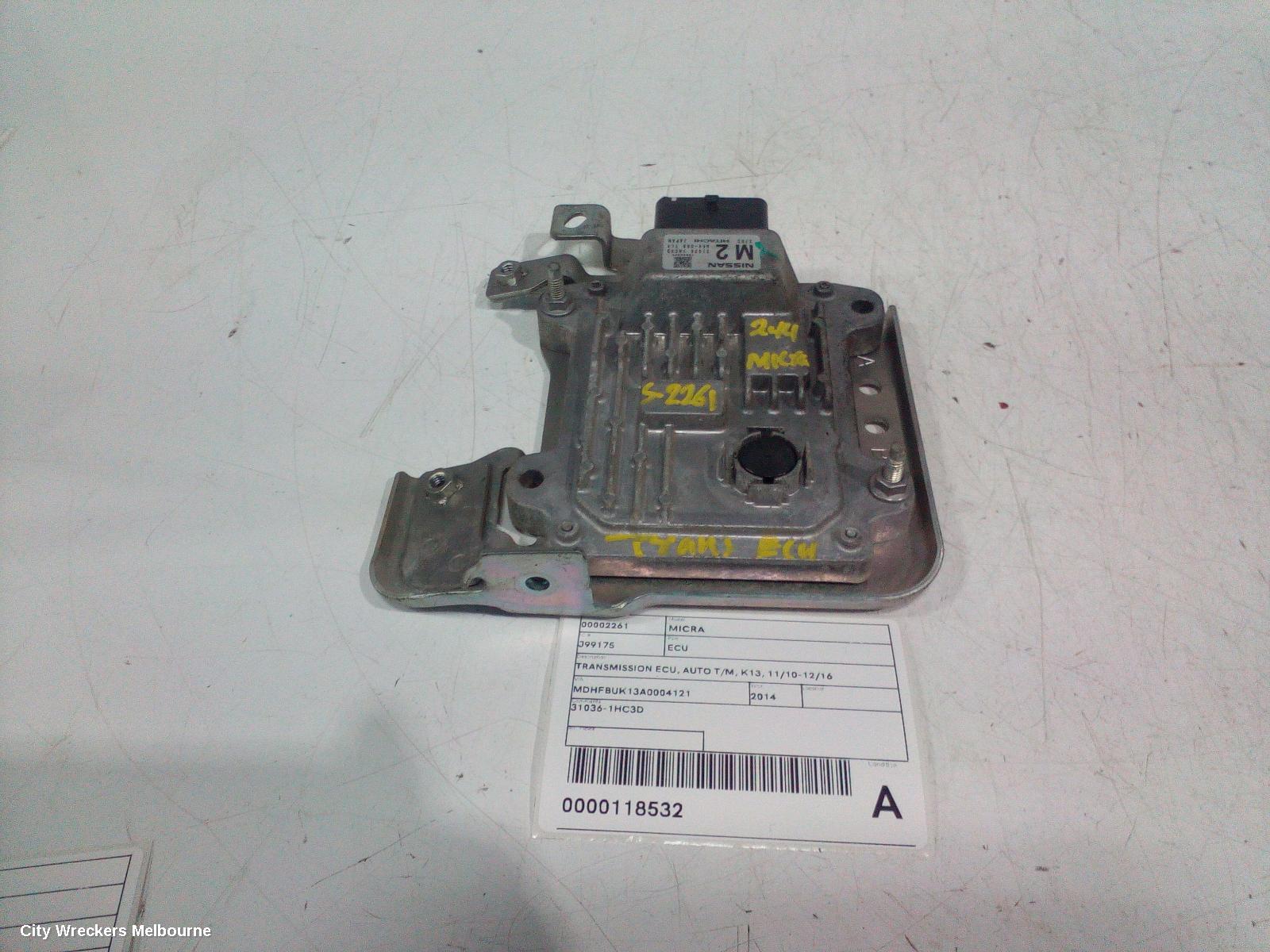NISSAN MICRA ECU, TRANSMISSION ECU, AUTO T/M, K13, 11/2010 - 12/2016 - Image 1