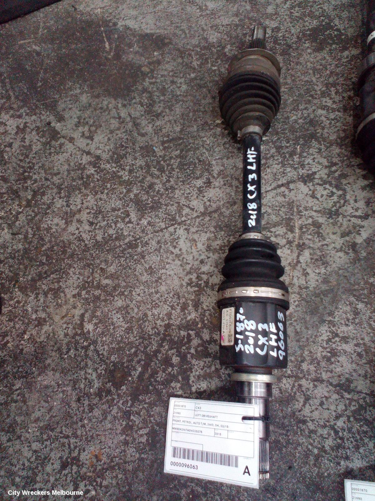 MAZDA CX3 LEFT DRIVESHAFT, FRONT, PETROL, AUTO T/M, 2WD, DK, 03/2015 ONWARDS - Image 2