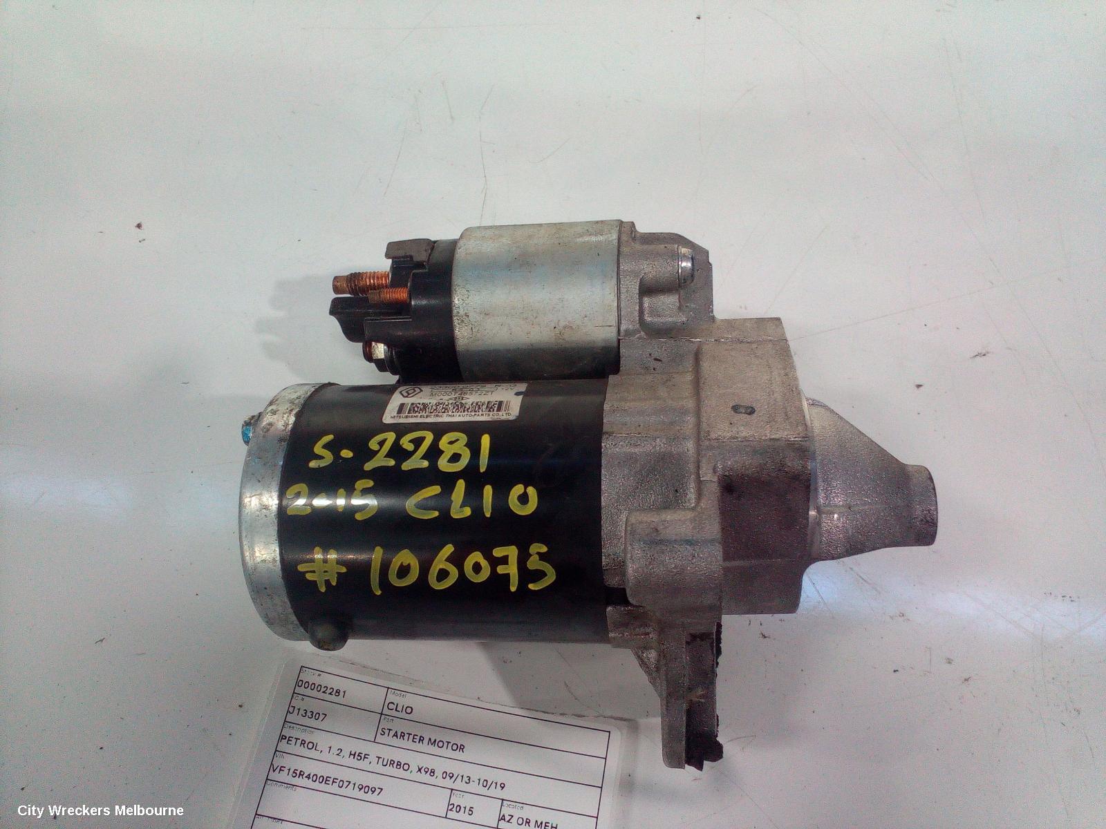 RENAULT CLIO STARTER, PETROL, 1.2, H5F, TURBO, X98, 09/2013 - 10/2019 - Image 2