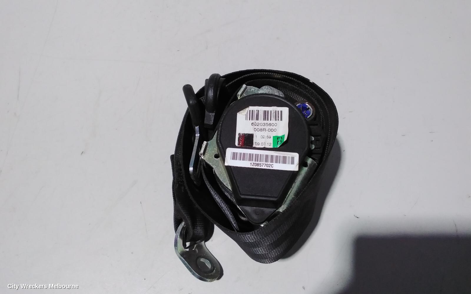 SKODA OCTAVIA SEATBELT/STALK, RH FRONT, SEAT BELT ONLY, LIFTBACK SEDAN/WAGON, 1Z, 01/2004 - 10/2013 - Image 3