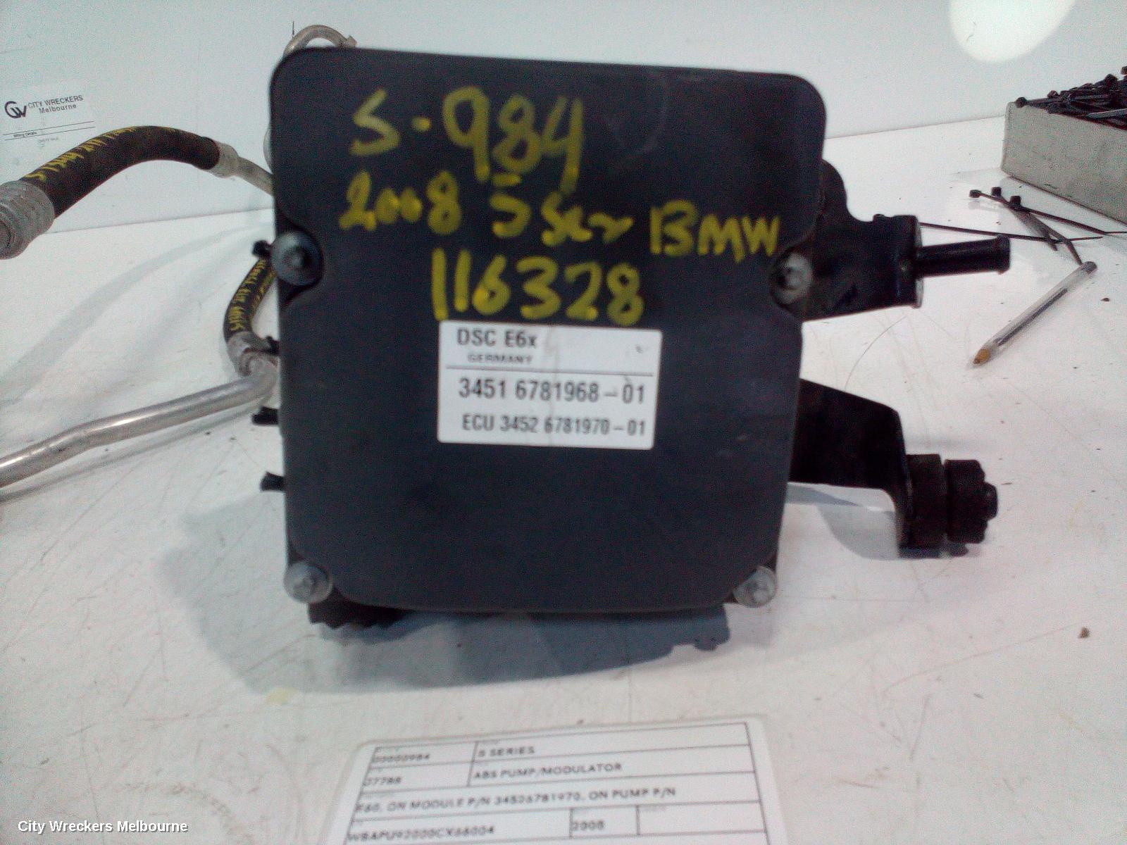 BMW 5 SERIES ABS PUMP/MODULATOR, E60, ON MODULE P/N 34526781970, ON PUMP P/N 34516781968, 10/2003 - 04/2010 - Image 2