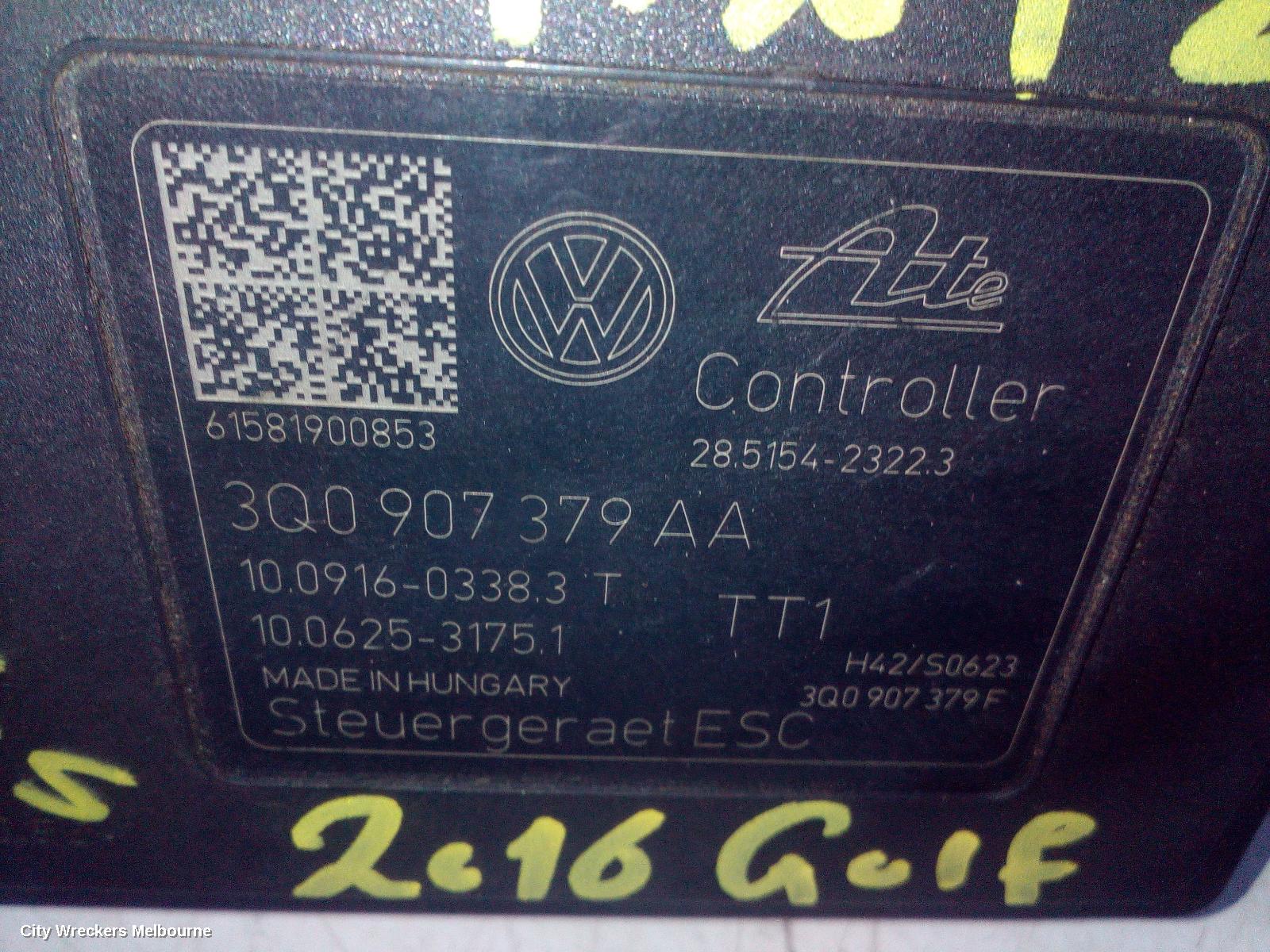VOLKSWAGEN GOLF ABS PUMP/MODULATOR, GEN 7, ON MOTOR P/N 3Q0614517AA, 12/2012 - 08/2020 - Image 2