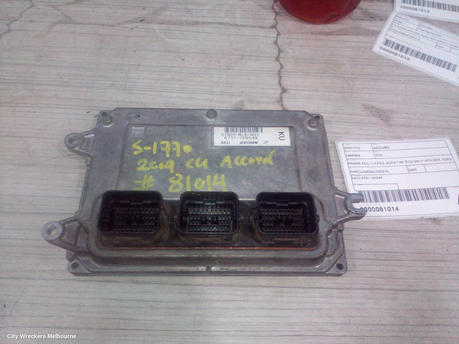 HONDA ACCORD ECU, ENGINE ECU, 2.4 ENG, AUTO T/M, ECU ONLY, 8TH GEN, EURO (VIN JHMCU), 06/2008 - 06/2011 - Image 2