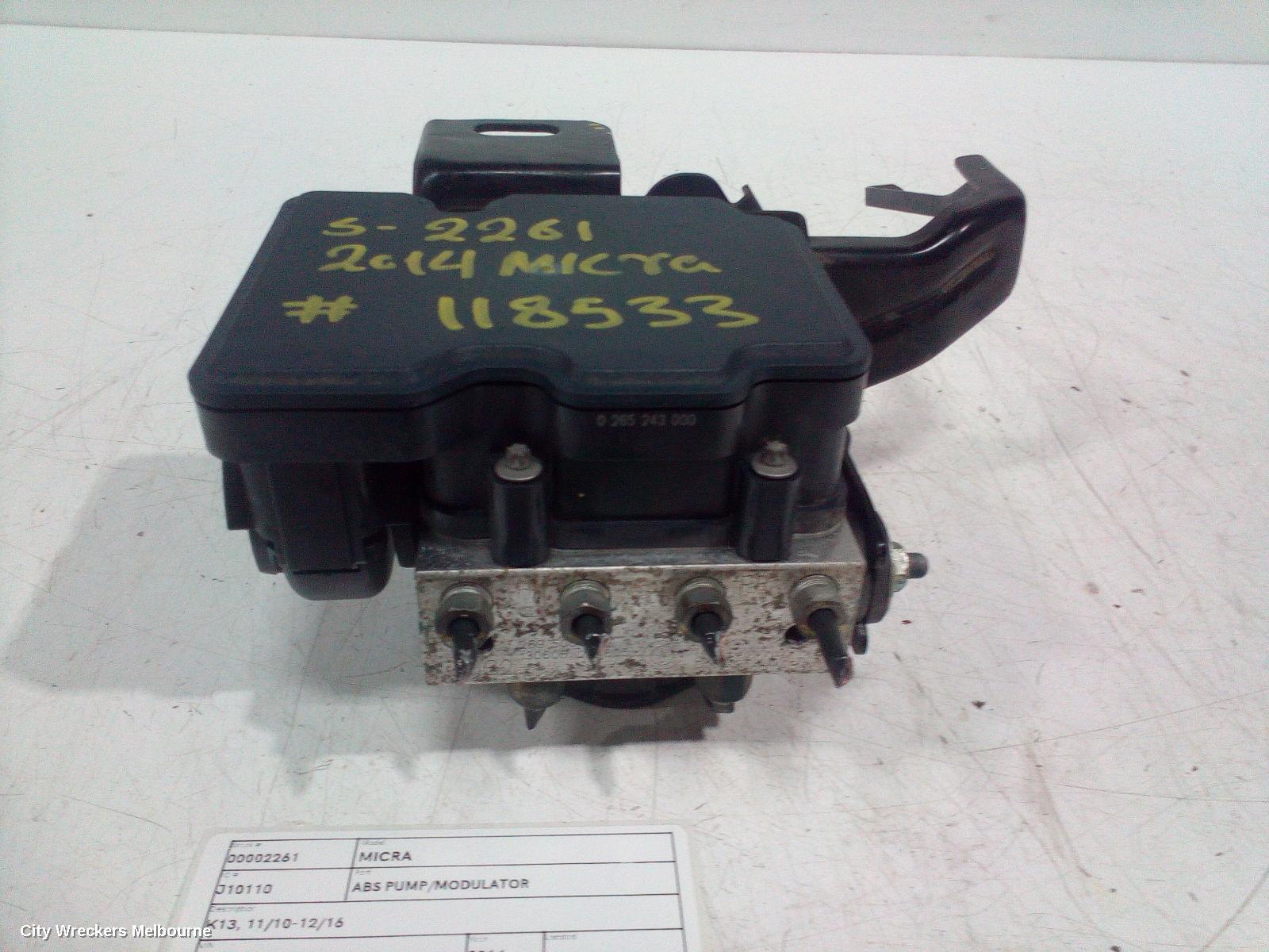 NISSAN MICRA ABS PUMP/MODULATOR, K13, 11/2010 - 12/2016 - Image 2
