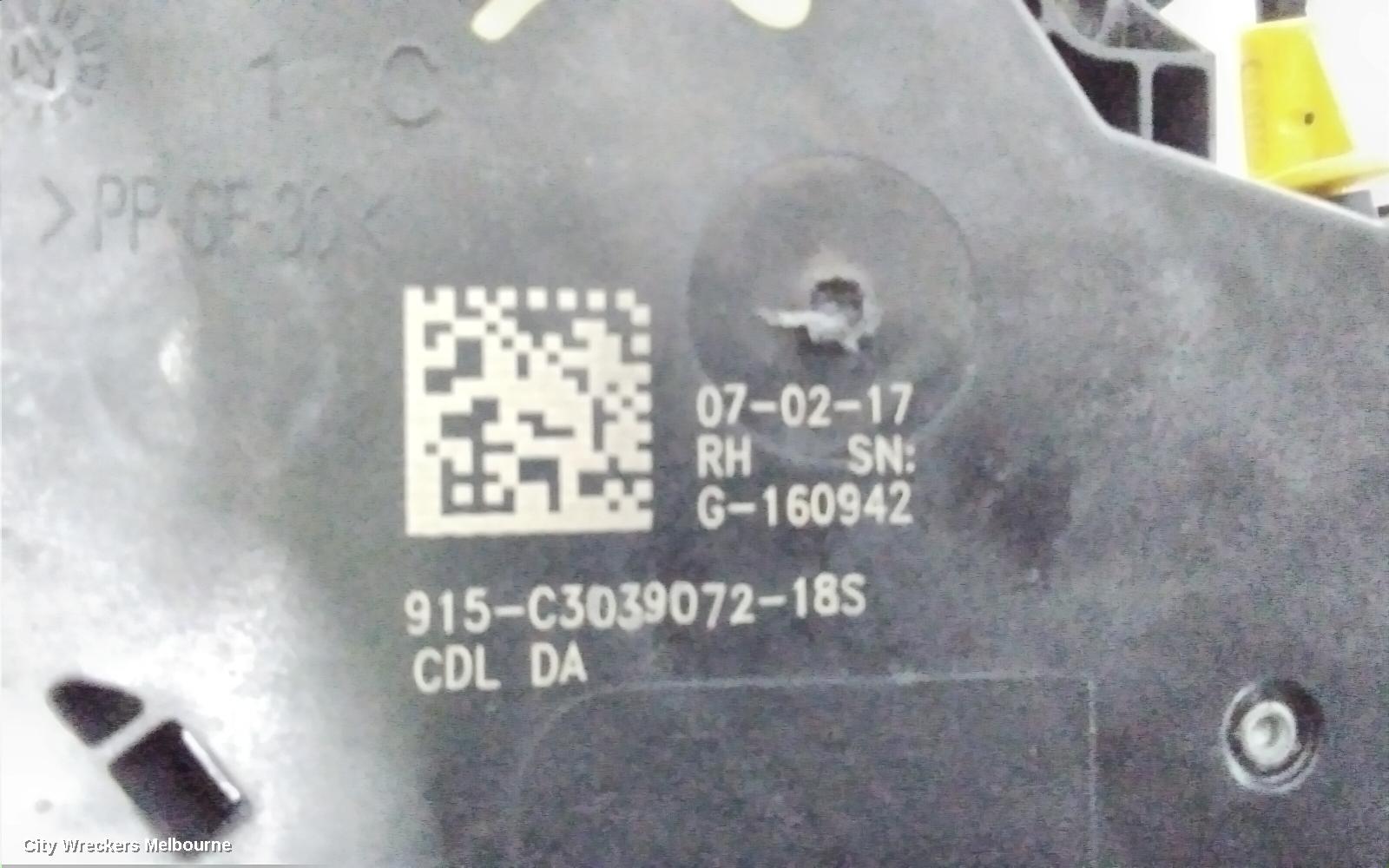 HOLDEN ASTRA DOOR/BOOT/GATE LOCK, RIGHT REAR DOOR LOCK, BK, 5DR HATCH/WAGON, 09/2016 ONWARDS - Image 3