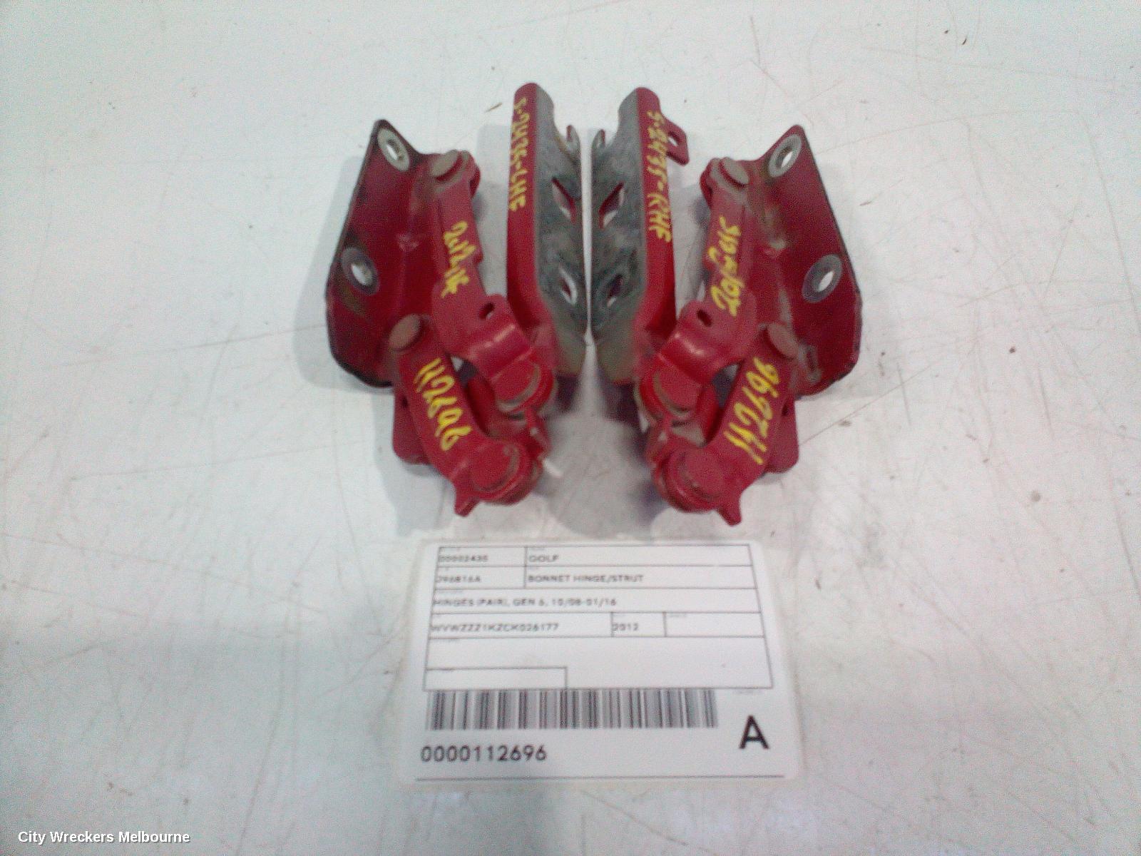 VOLKSWAGEN GOLF BONNET HINGE/STRUT, HINGES (PAIR), GEN 6, 10/2008 - 01/2016 - Image 3